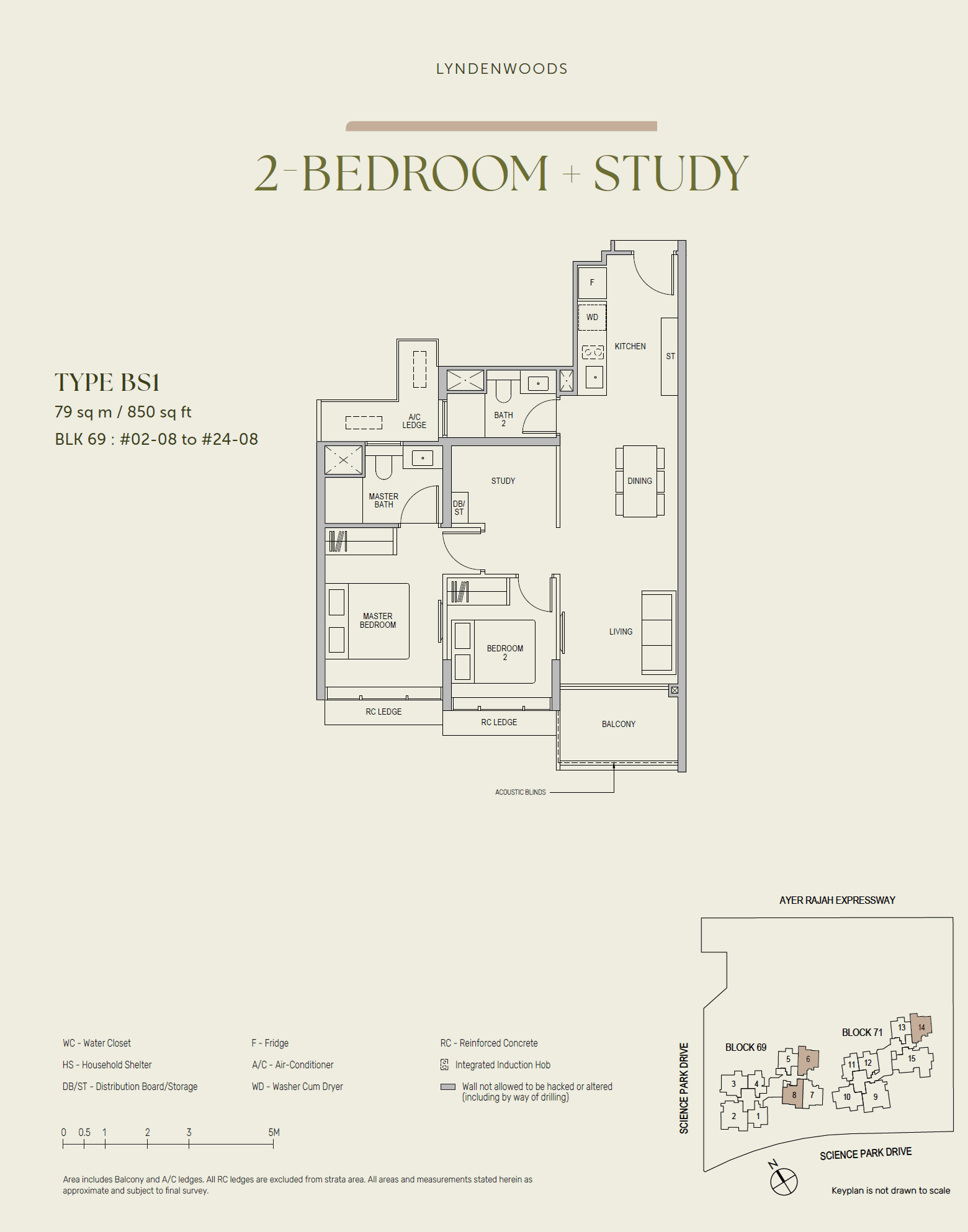 LyndenWoods 风之林 2 Bedroom + Study BS1