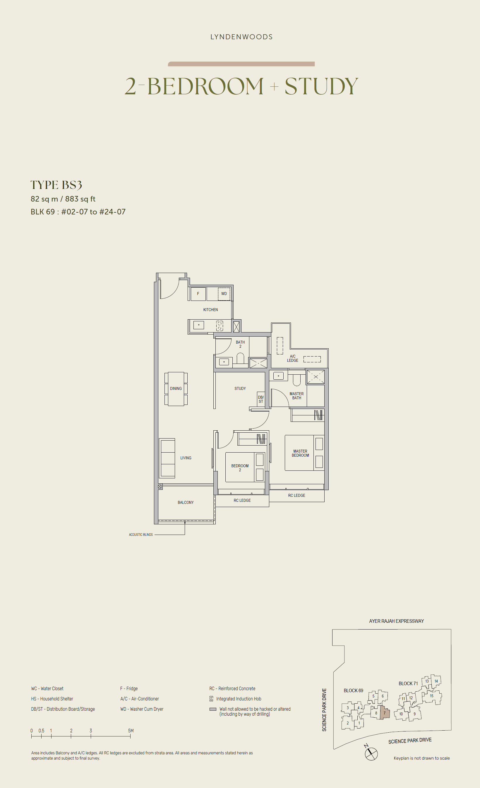 LyndenWoods 风之林 2 Bedroom + Study BS3