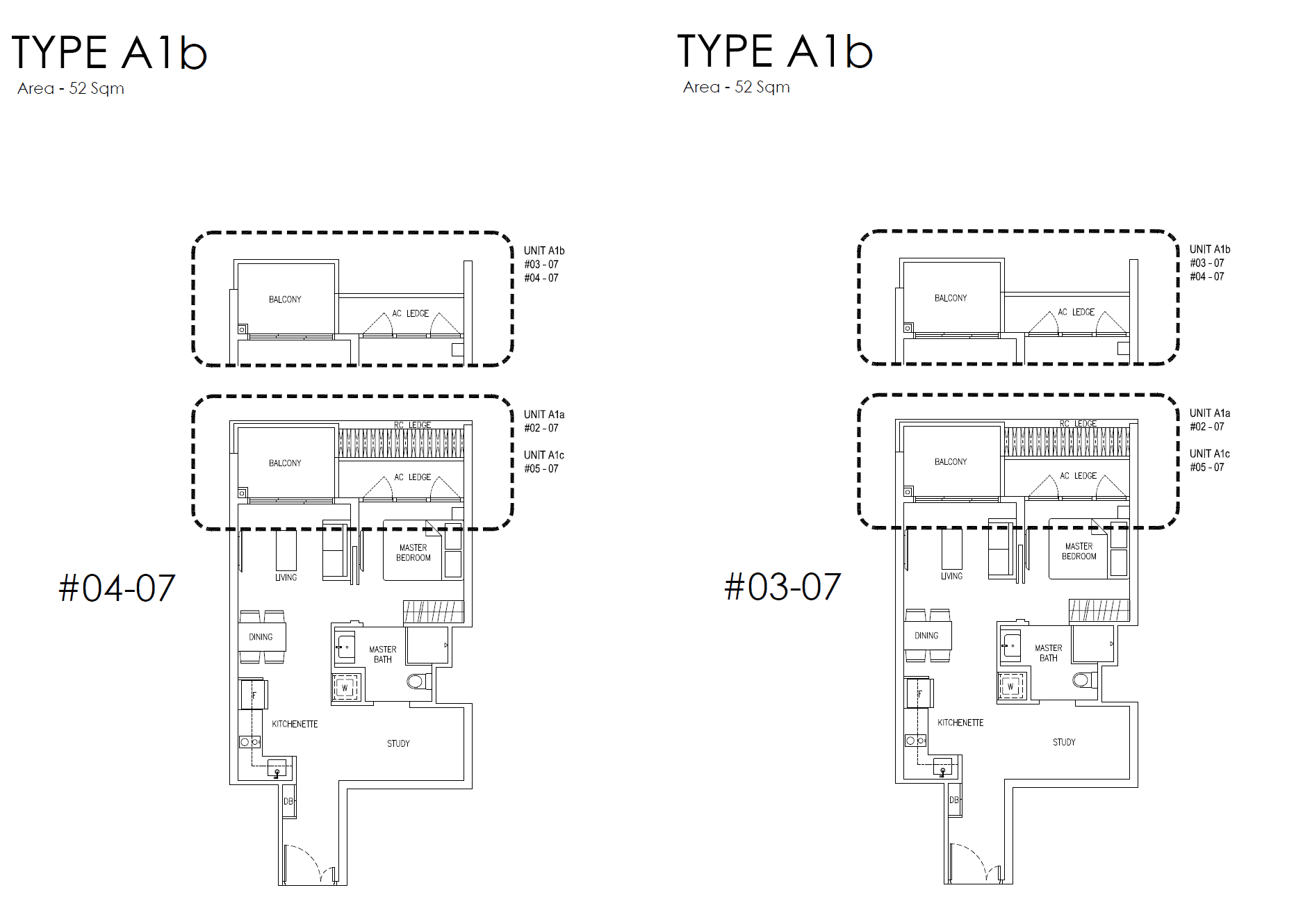 Mattar Residences 1 Bedroom + Study A1b