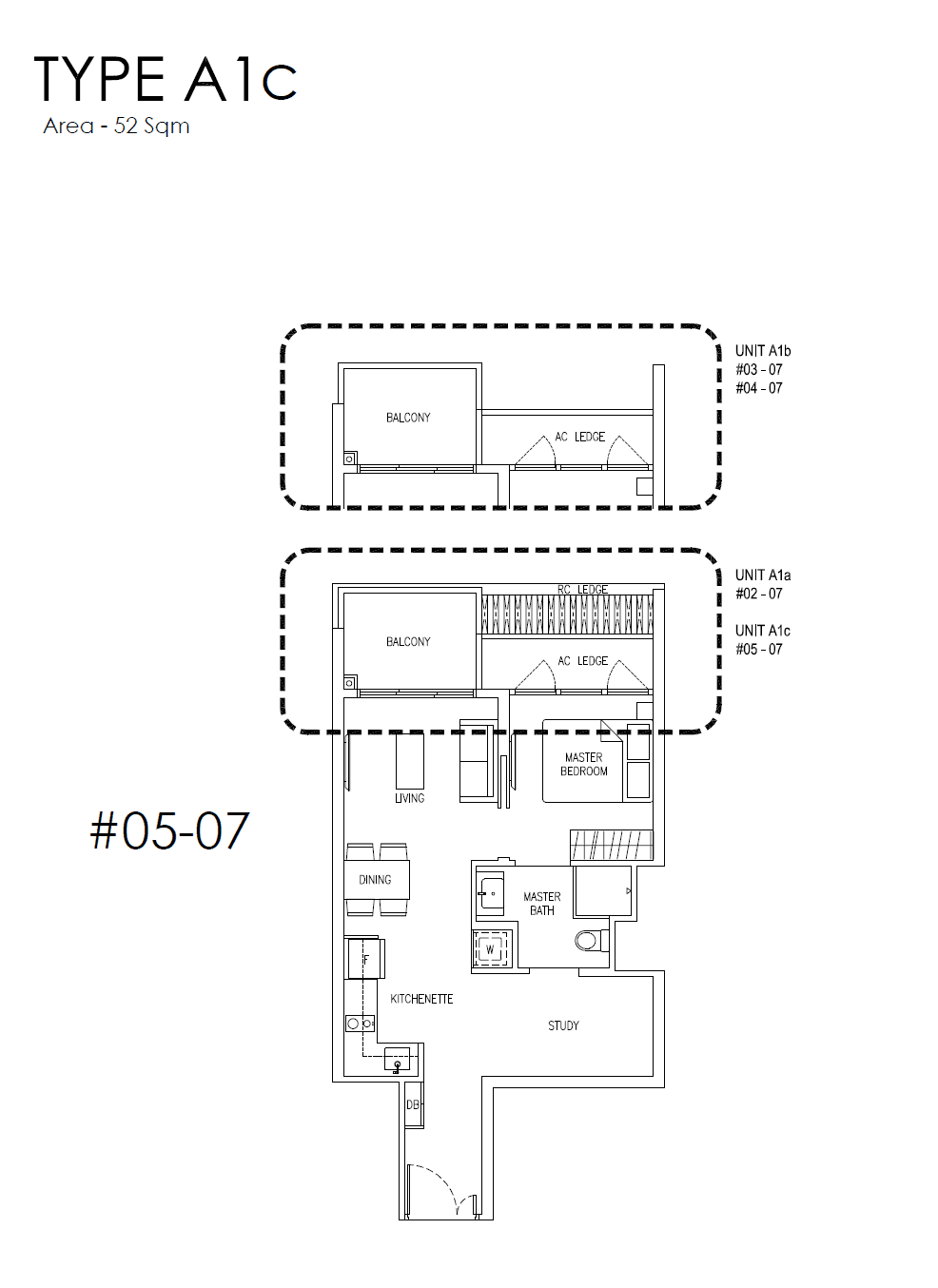 Mattar Residences 1 Bedroom + Study A1c