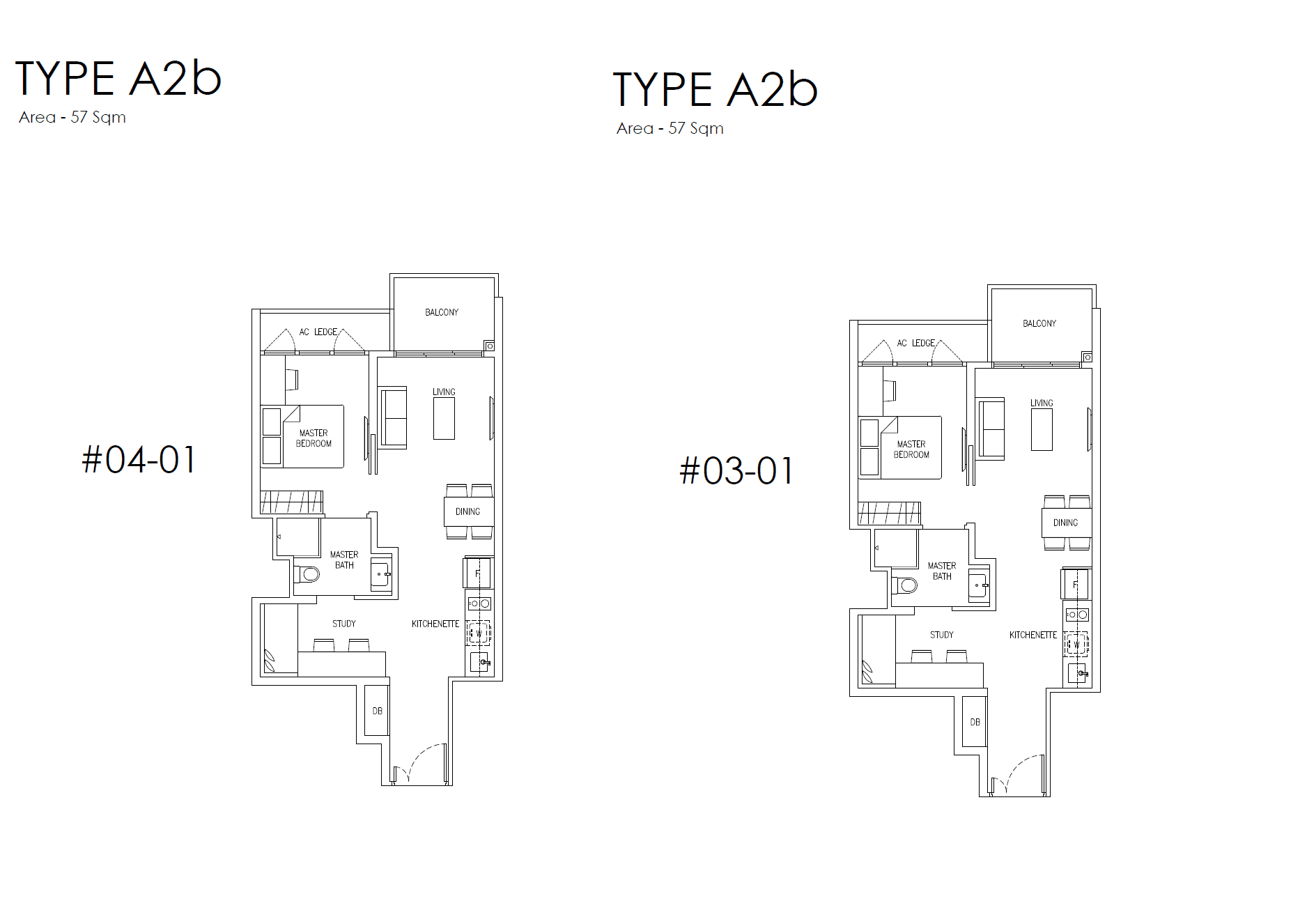 Mattar Residences 1 Bedroom + Study A2b