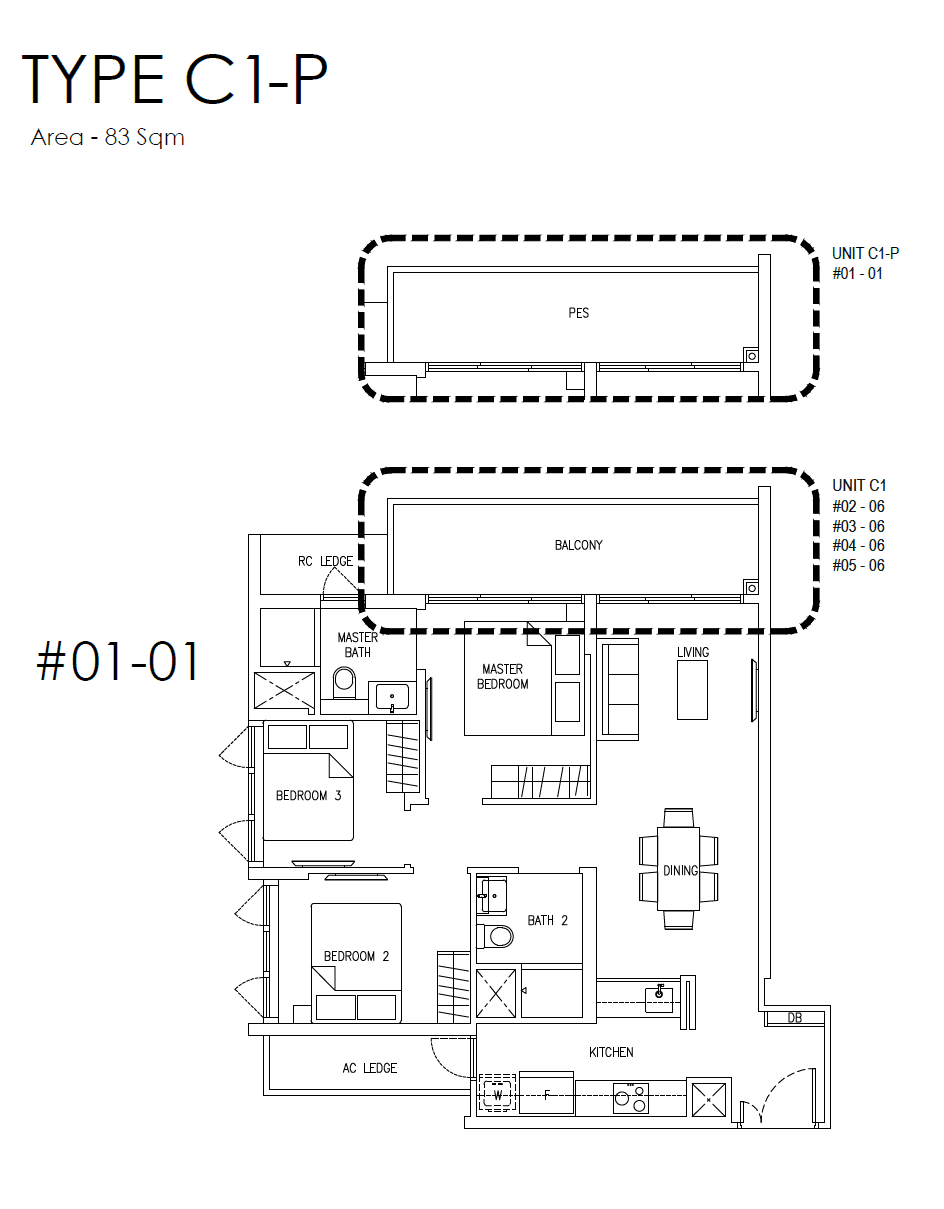 Mattar Residences 3 Bedroom C1-P