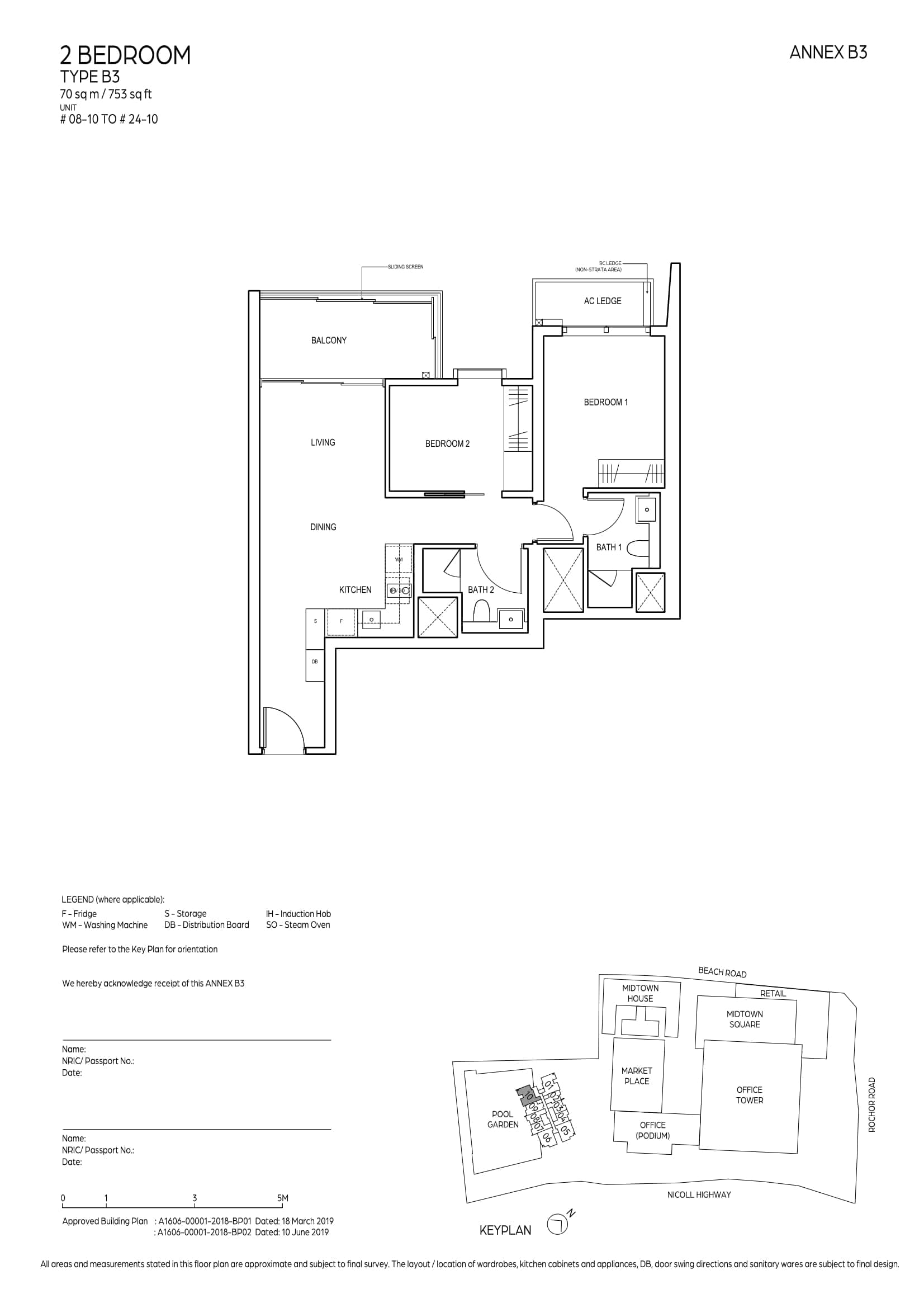 Midtown Bay 滨海名汇 2 Bedroom B3