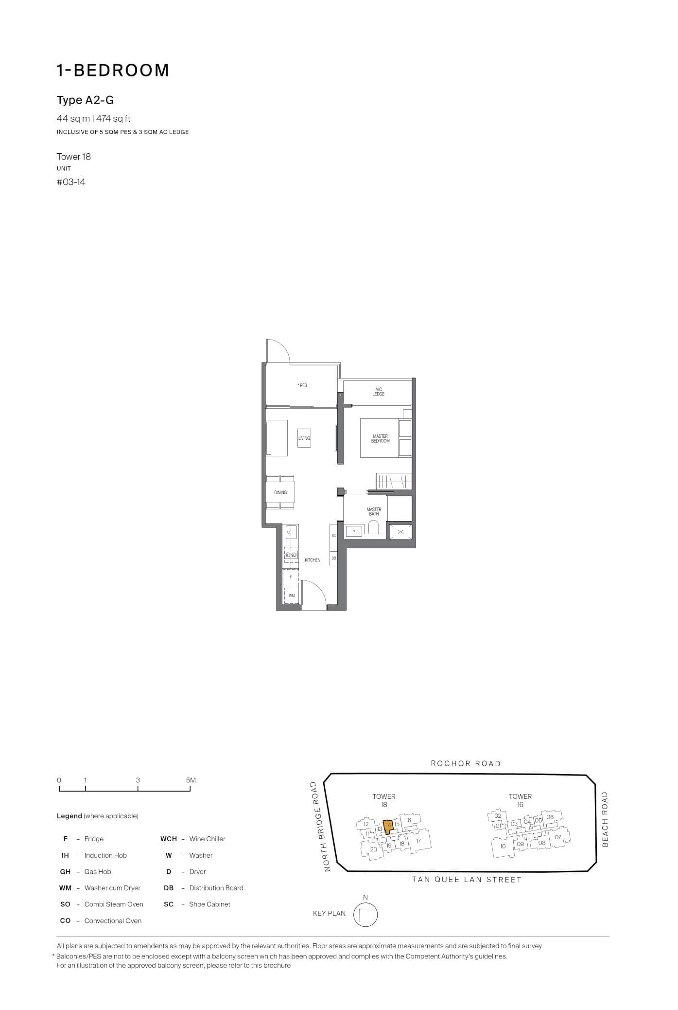 Midtown Modern 名汇庭苑 1 Bedroom A2-G