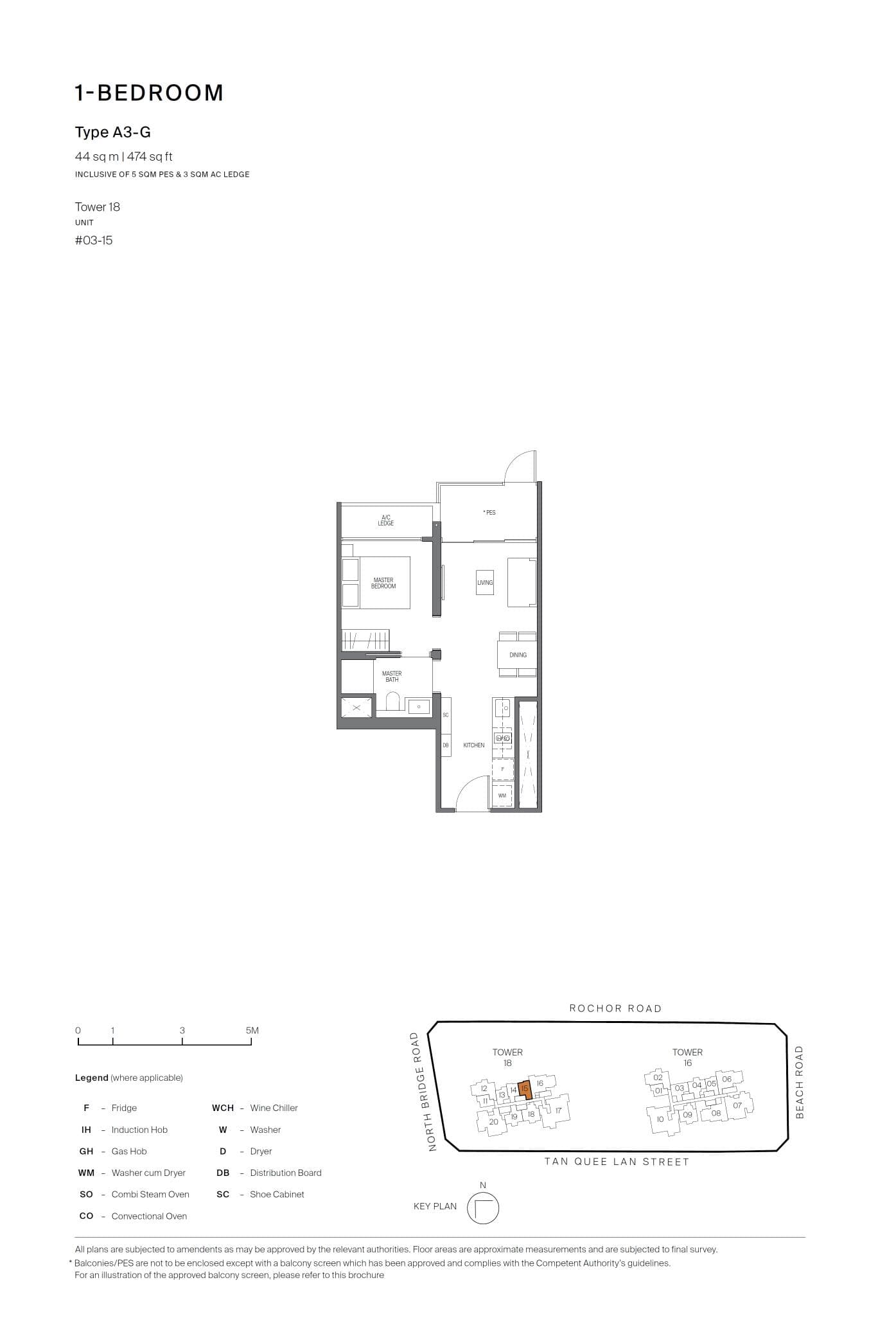 Midtown Modern 名汇庭苑 1 Bedroom A3-G