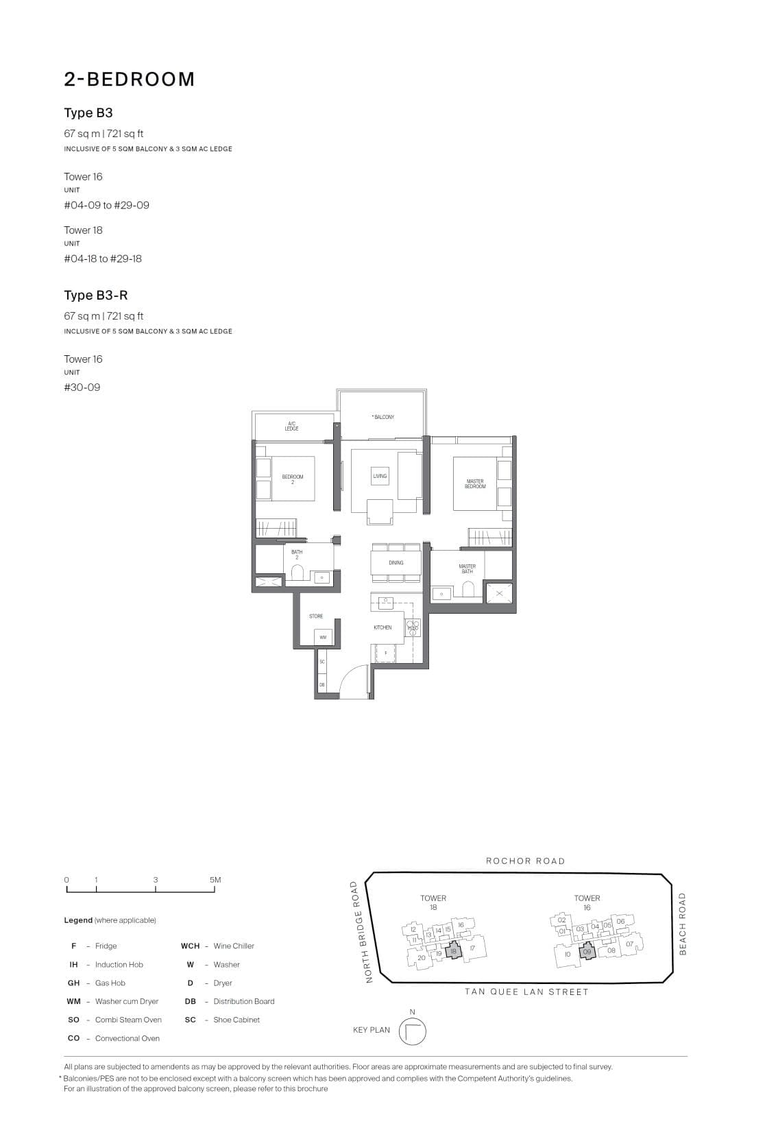 Midtown Modern 名汇庭苑 2 Bedroom B3-R