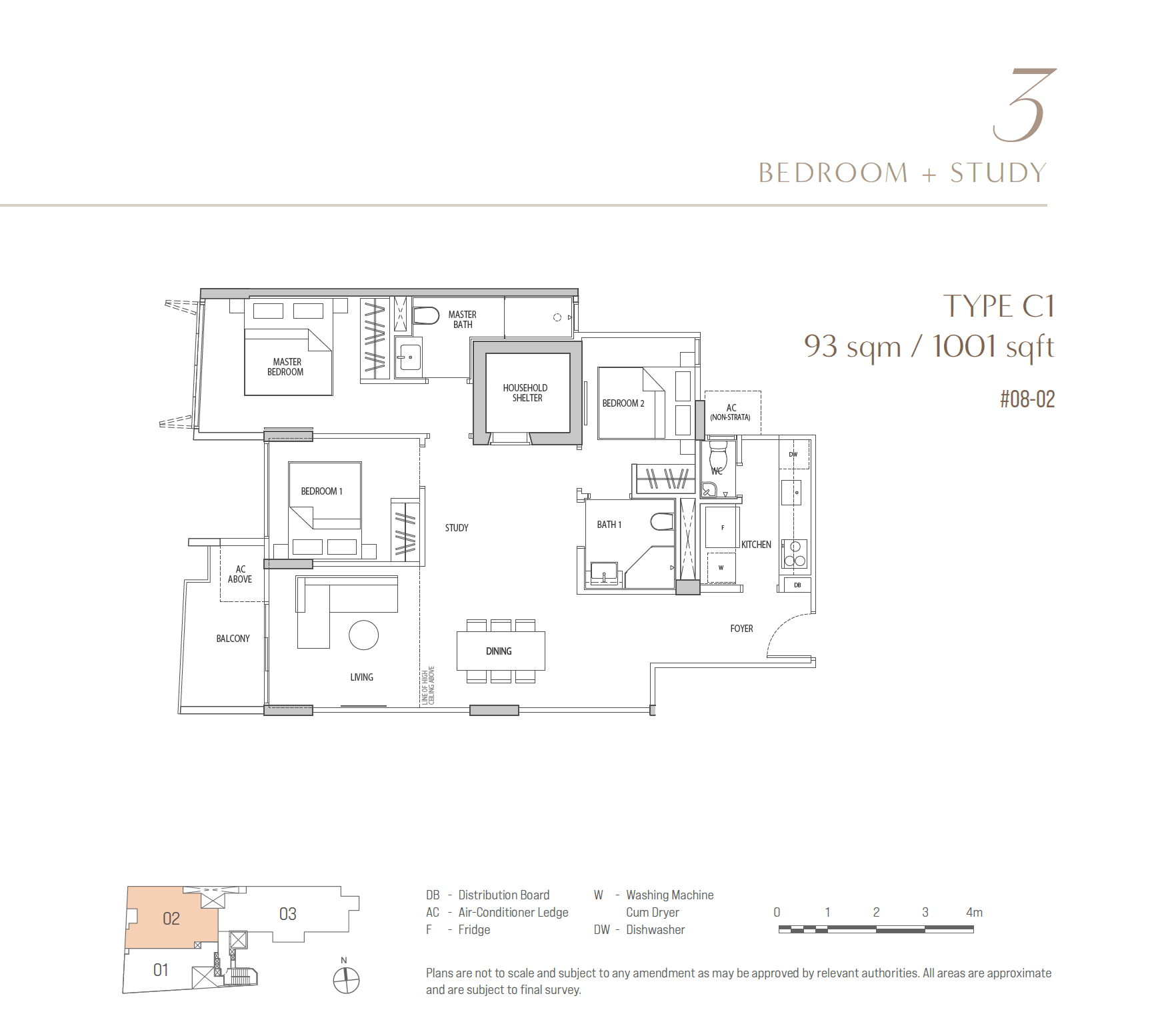 OCHO 富轩阁 3 Bedroom + Study C1