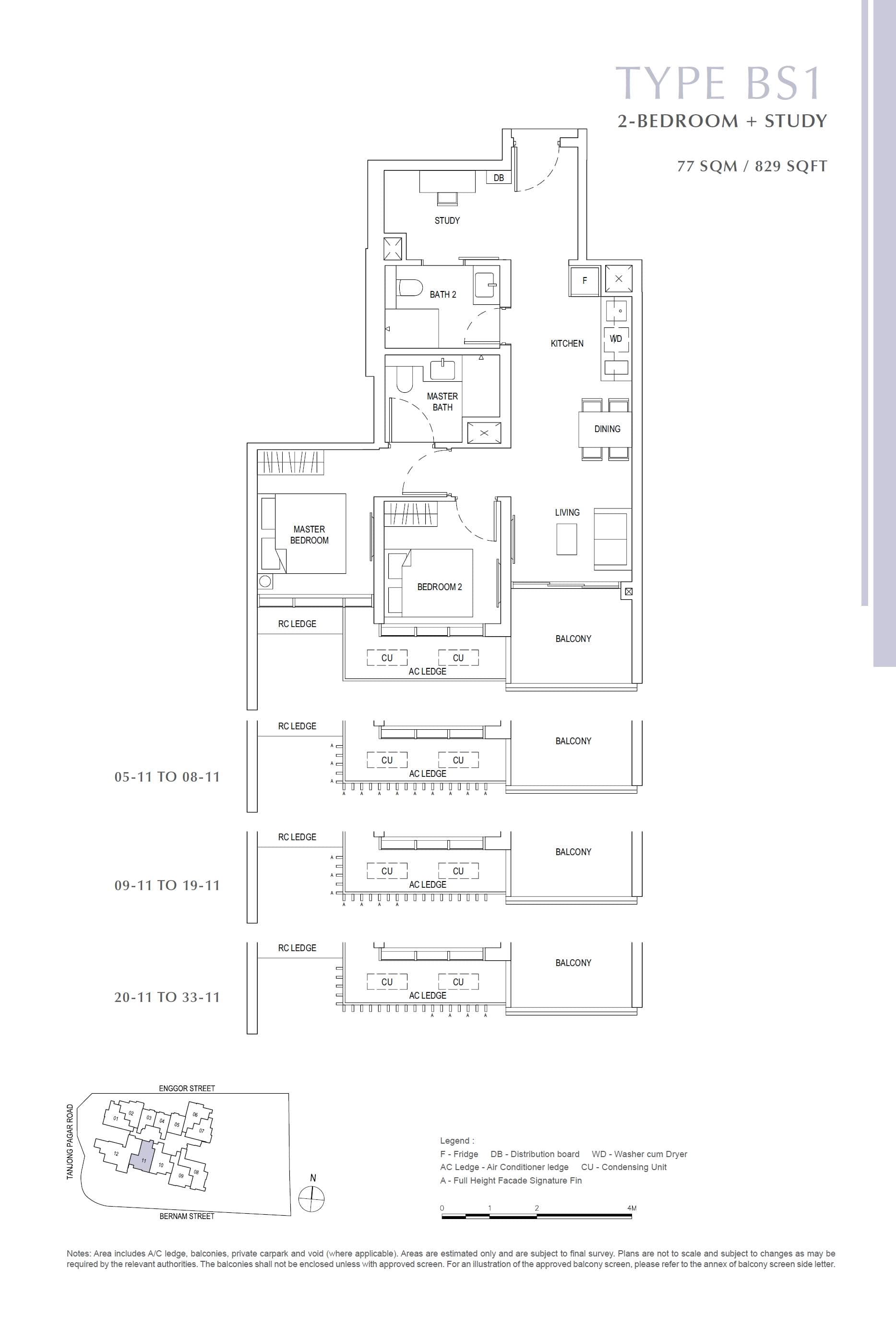 One Bernam 柏南华庭 2 Bedroom + Study BS1