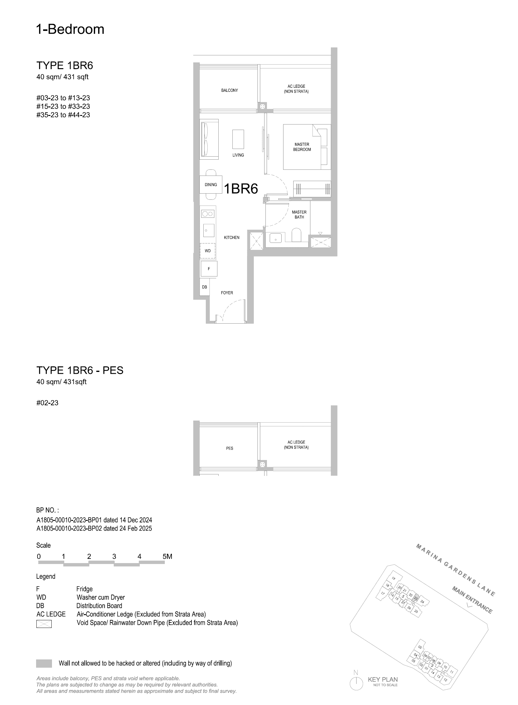 One Marina Gardens 1 Bedroom 1BR6-PES
