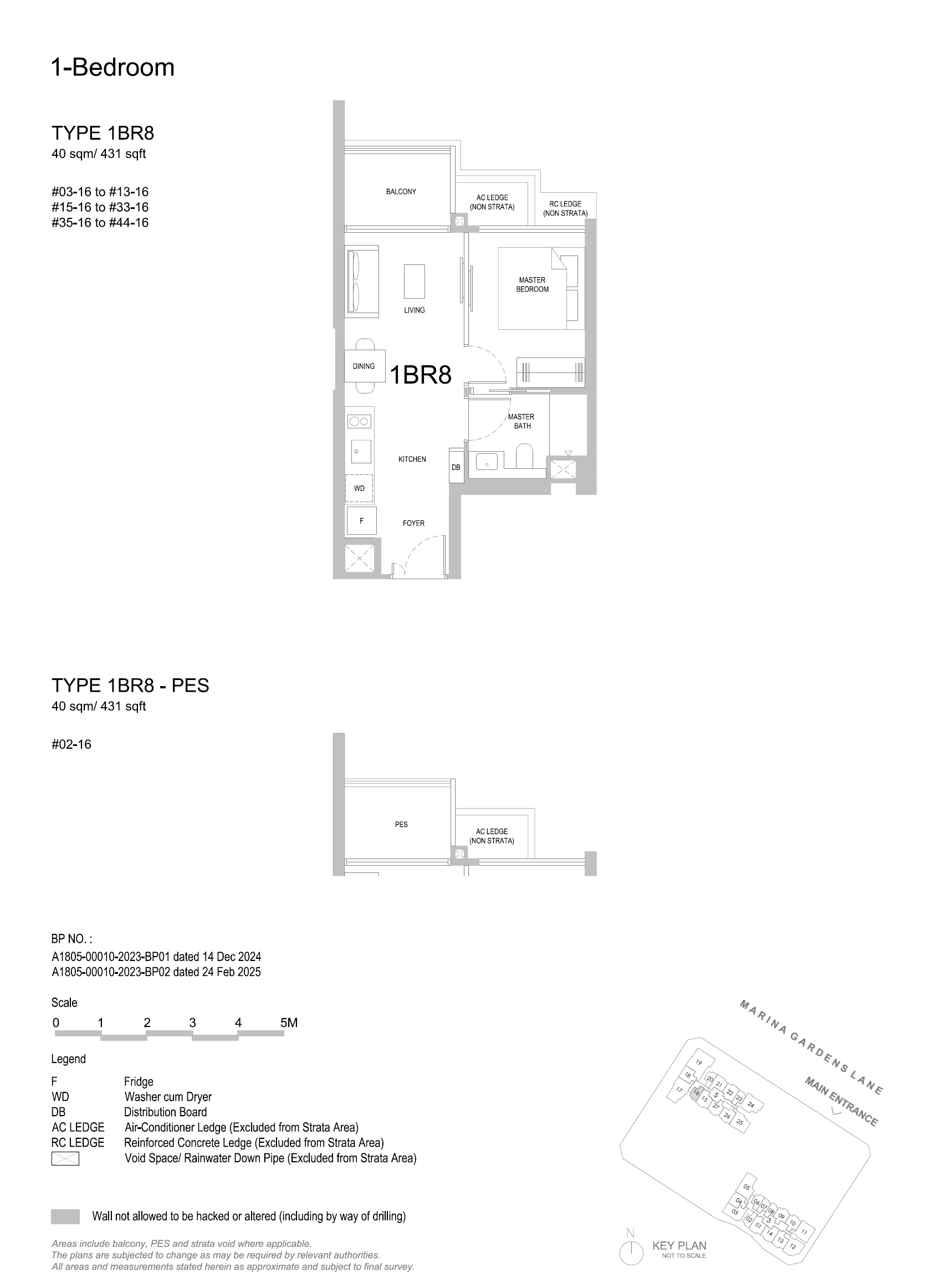 One Marina Gardens 1 Bedroom 1BR8-PES