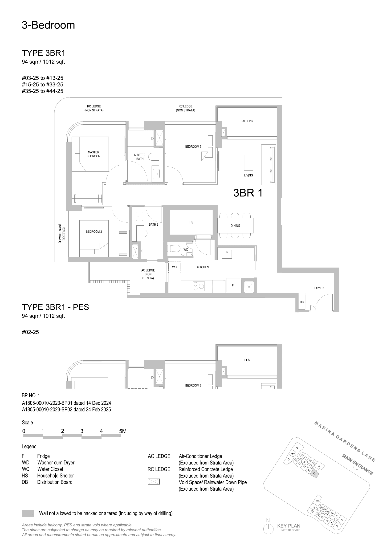 One Marina Gardens 3 Bedroom 3BR1-PES