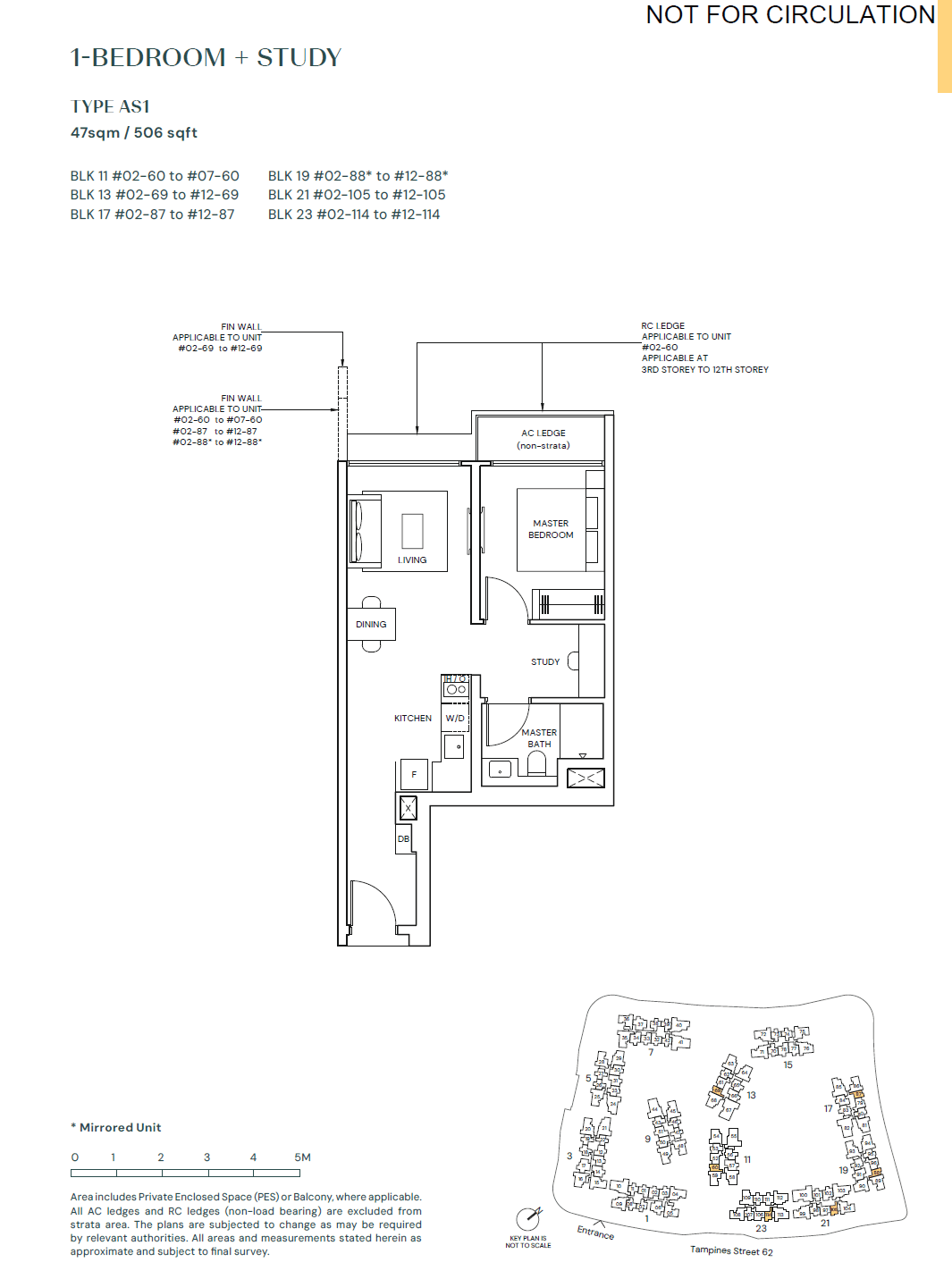 Parktown Residence 1 BEDROOM + STUDY AS1