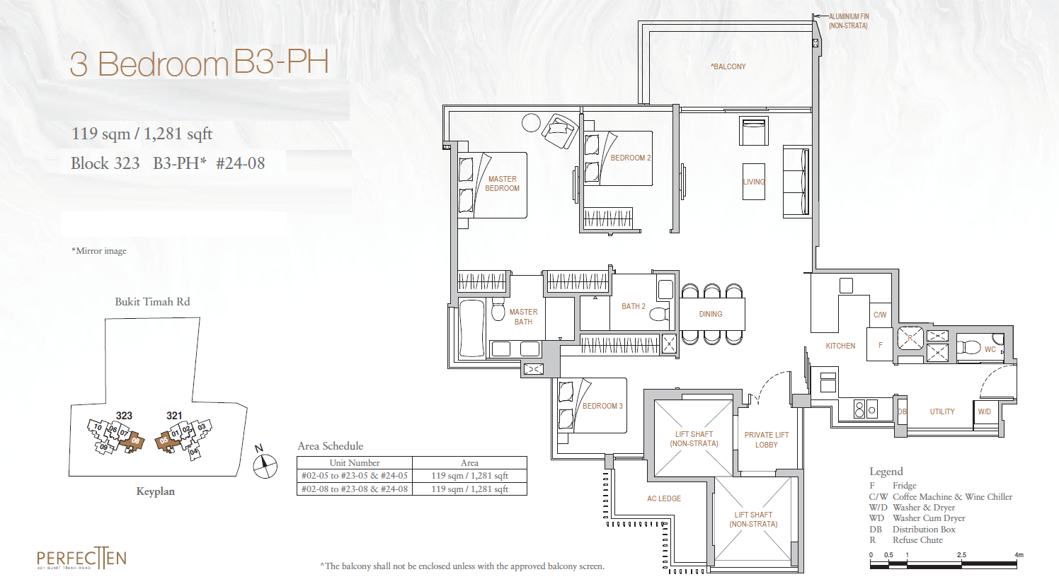 Perfect Ten 3 Bedroom Penthouse B3-PH