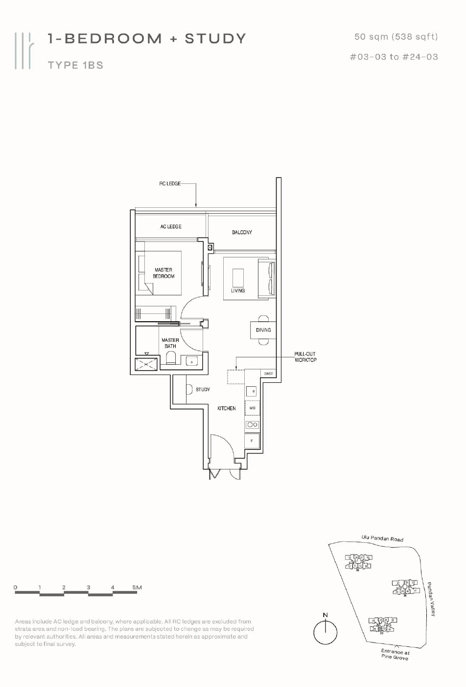 Pinetree Hill 1 Bedroom + Study 1BS