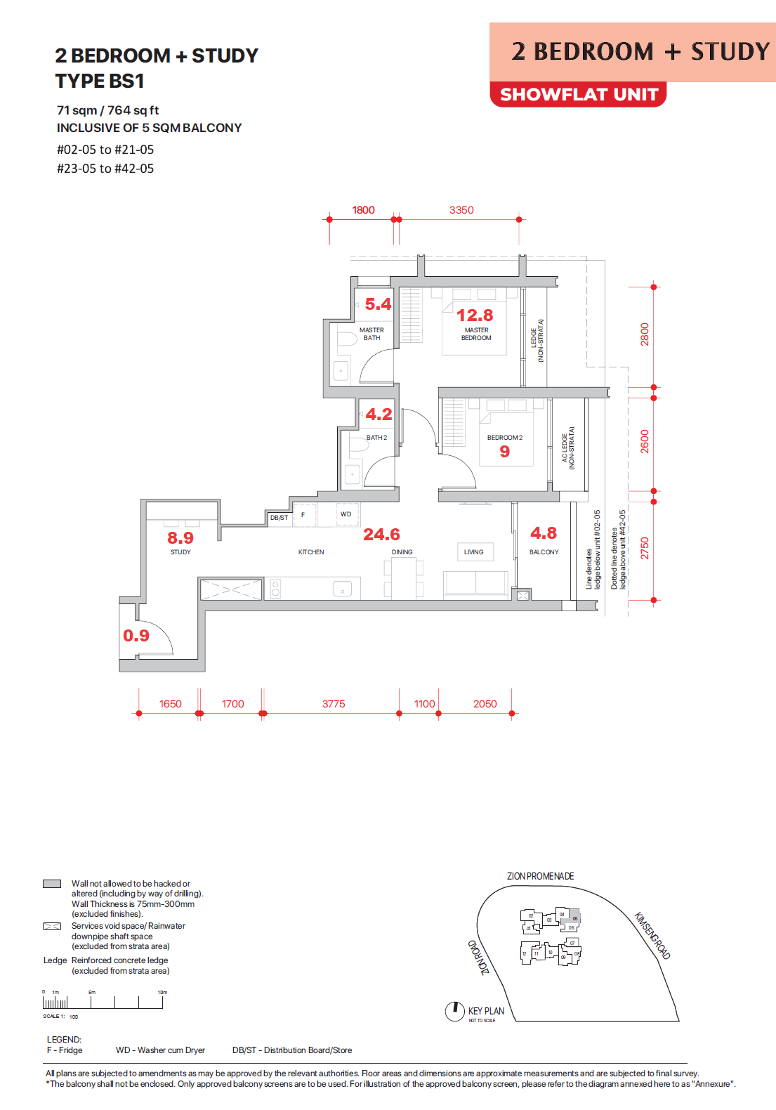 Promenade Peak 2 BEDROOM + STUDY BS1