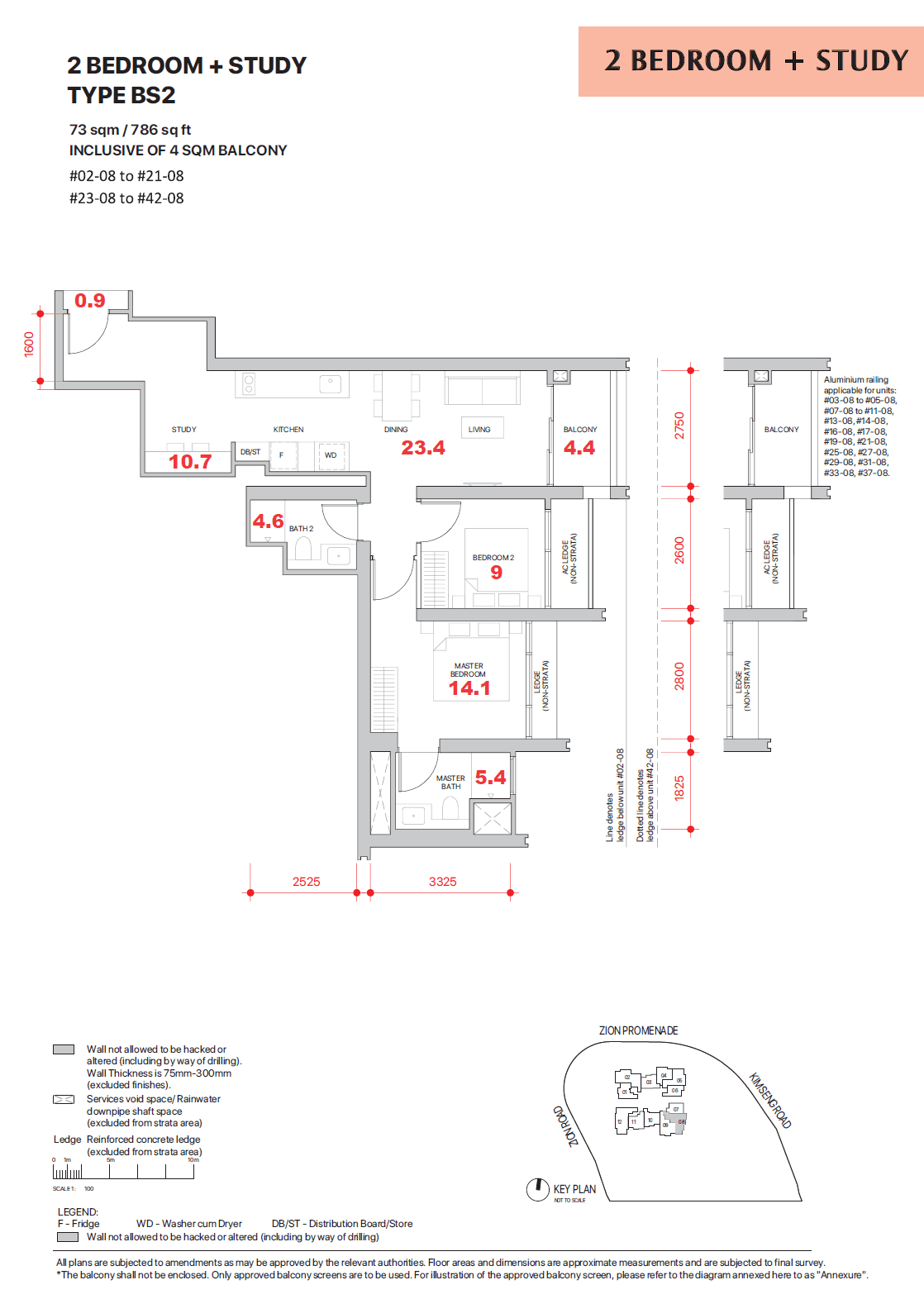 Promenade Peak 2 BEDROOM + STUDY BS2