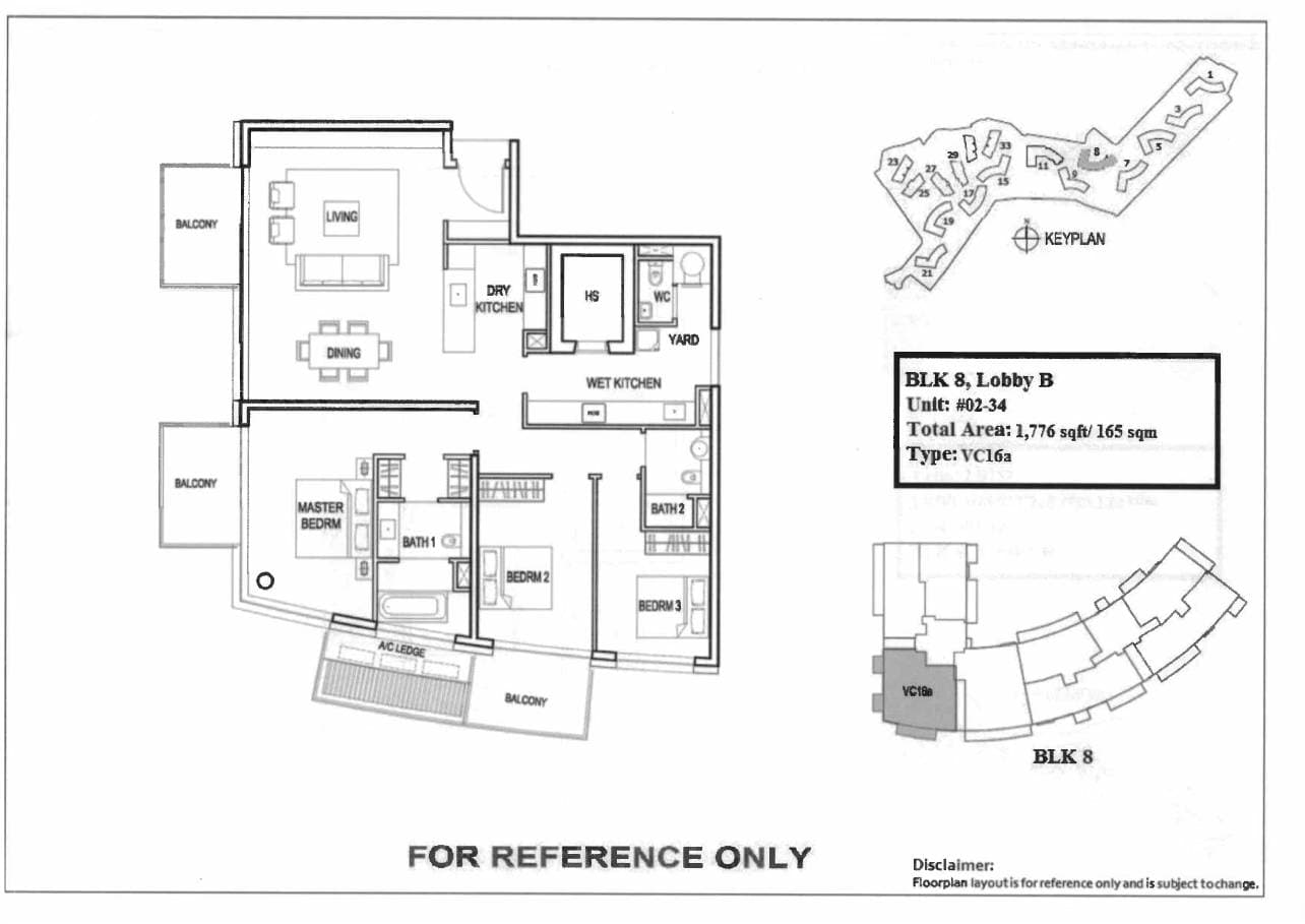 Reflections at Keppel Bay 映水苑 3 Bedroom VC16a