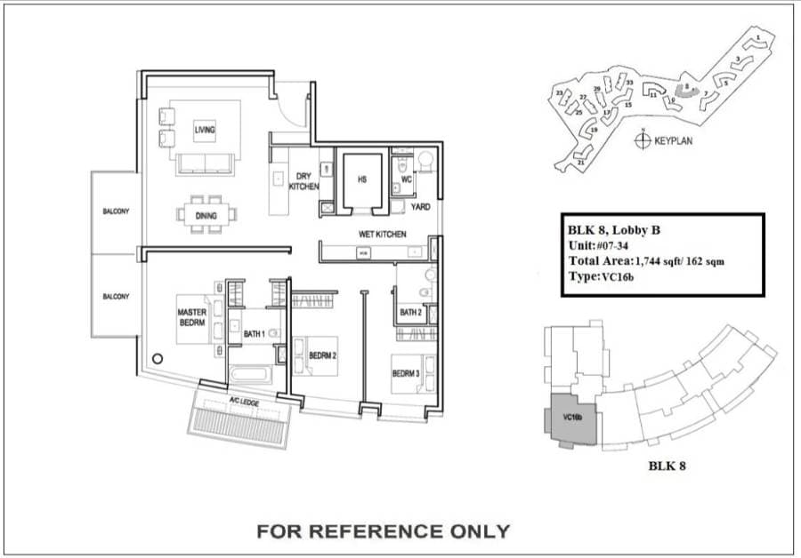Reflections at Keppel Bay 映水苑 3 Bedroom VC16b