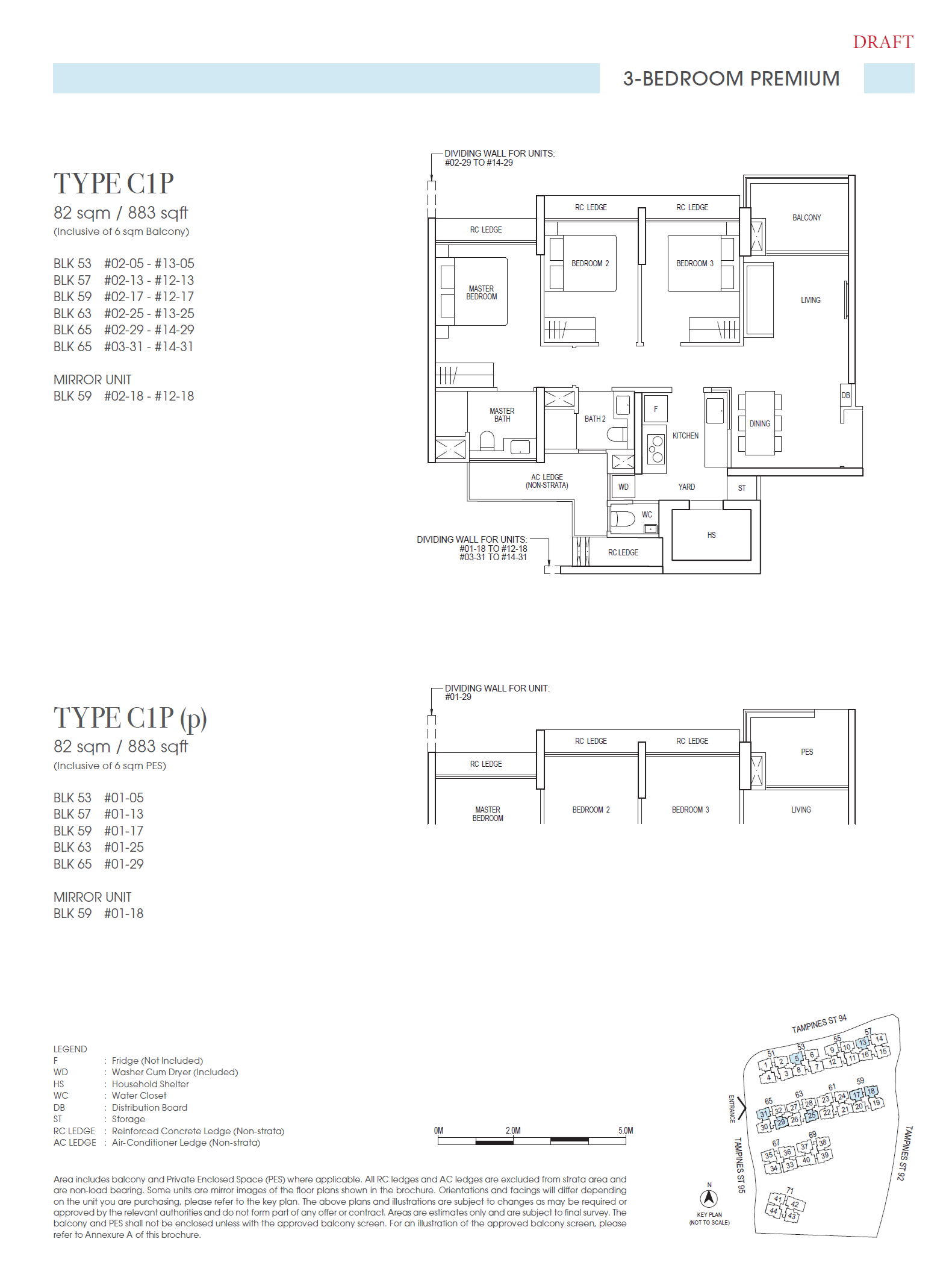 Rivelle Tampines 3 BEDROOM PREMIUM C1P(p)