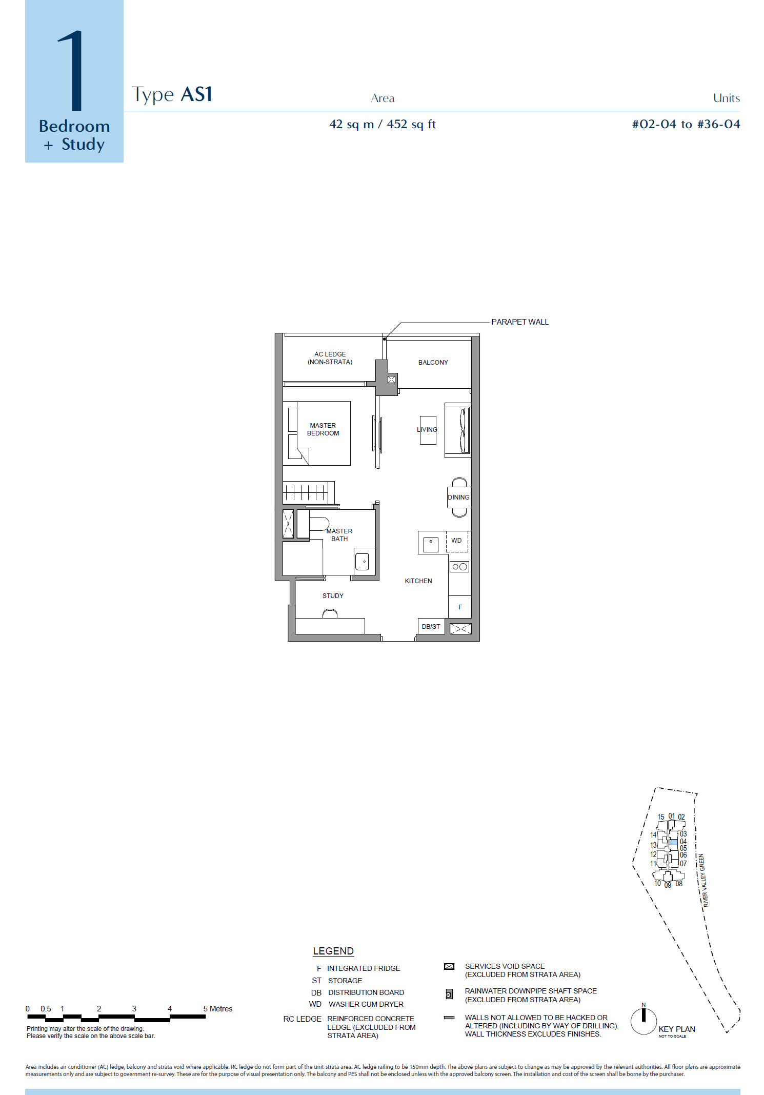 River Green 1 Bedroom + Study AS1