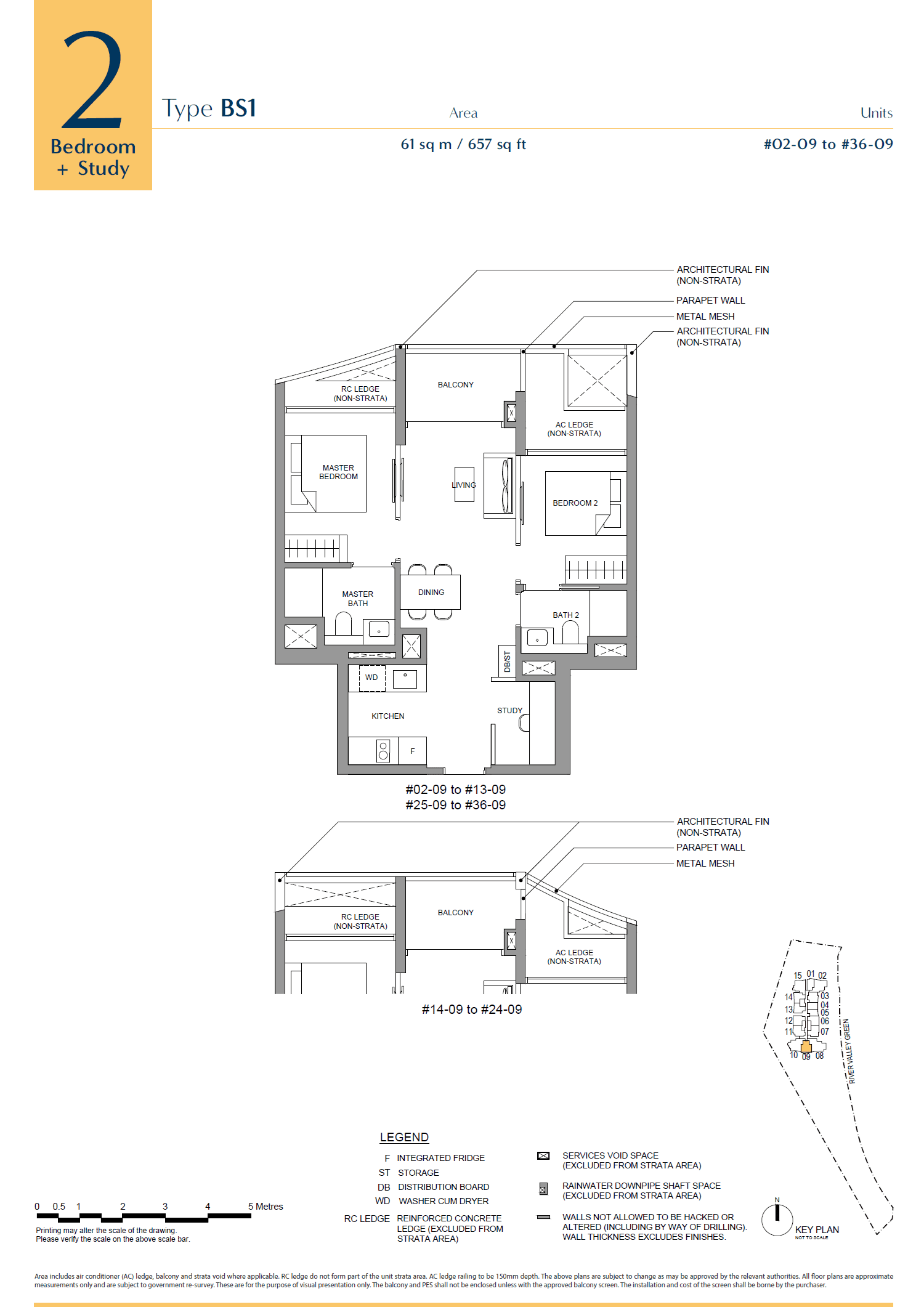 River Green 2 Bedroom + Study BS1