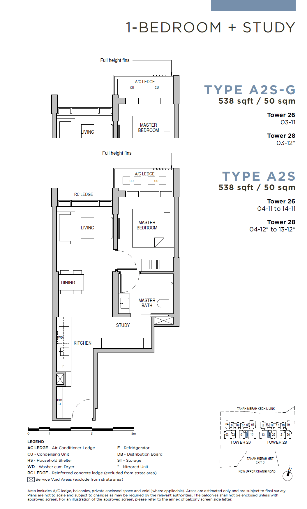Sceneca Residence 1BR + Study A2S-G
