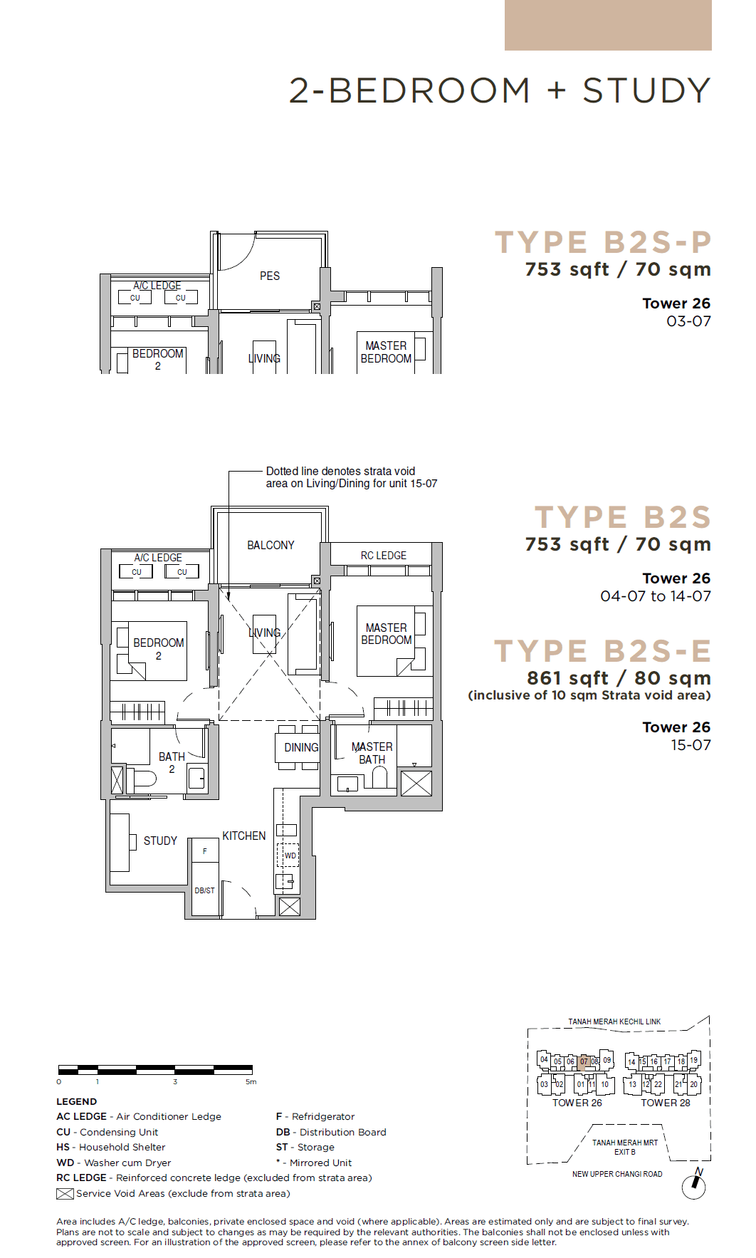 Sceneca Residence 2BR + Study B2S-P