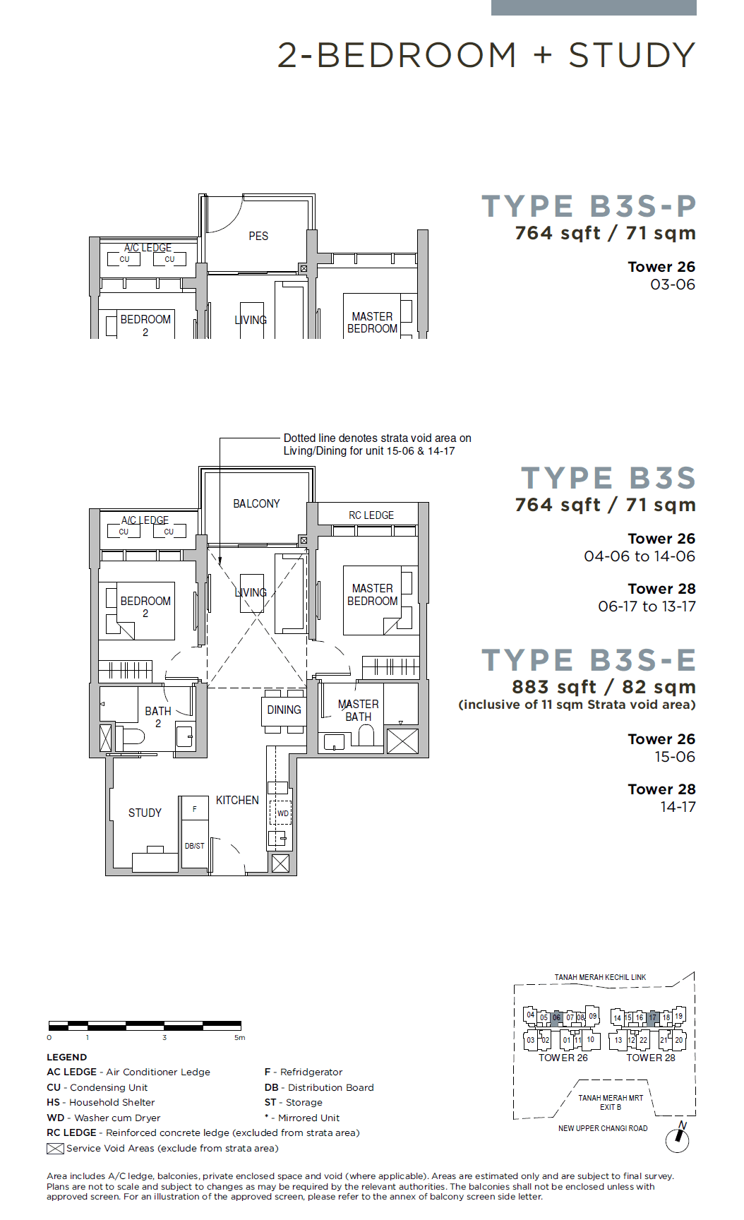 Sceneca Residence 2BR + Study B3S-P