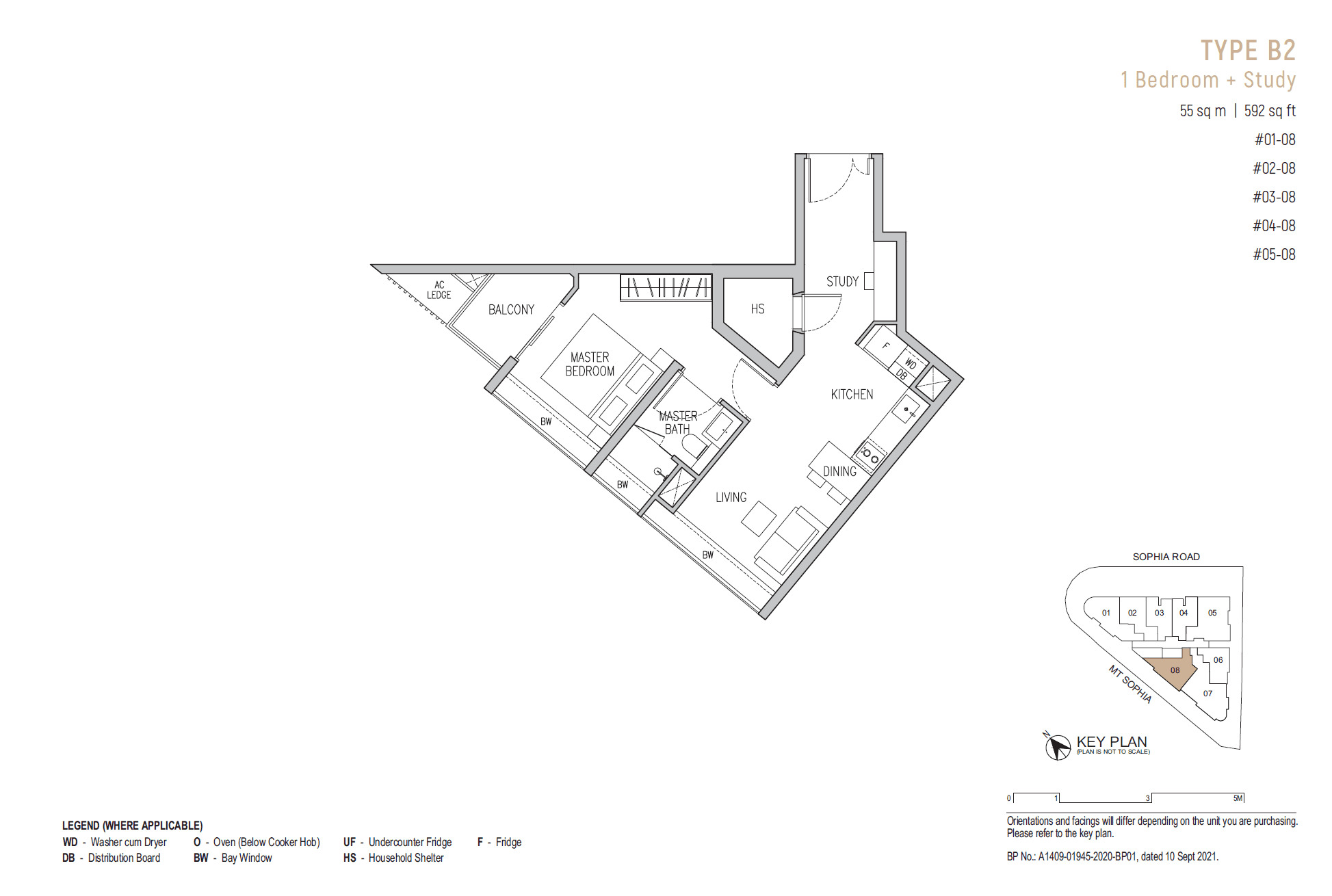 Sophia Regency 1 Bedroom+Study B2