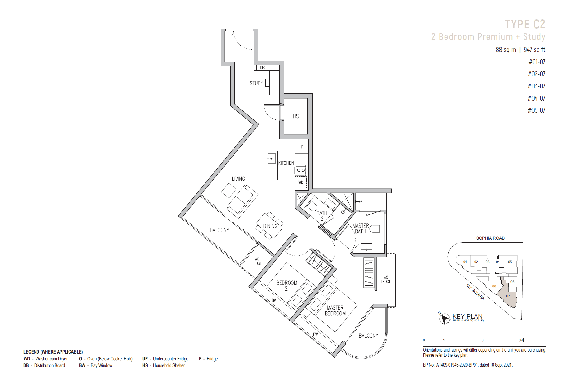 Sophia Regency 2 Bedroom Premium+Study C2