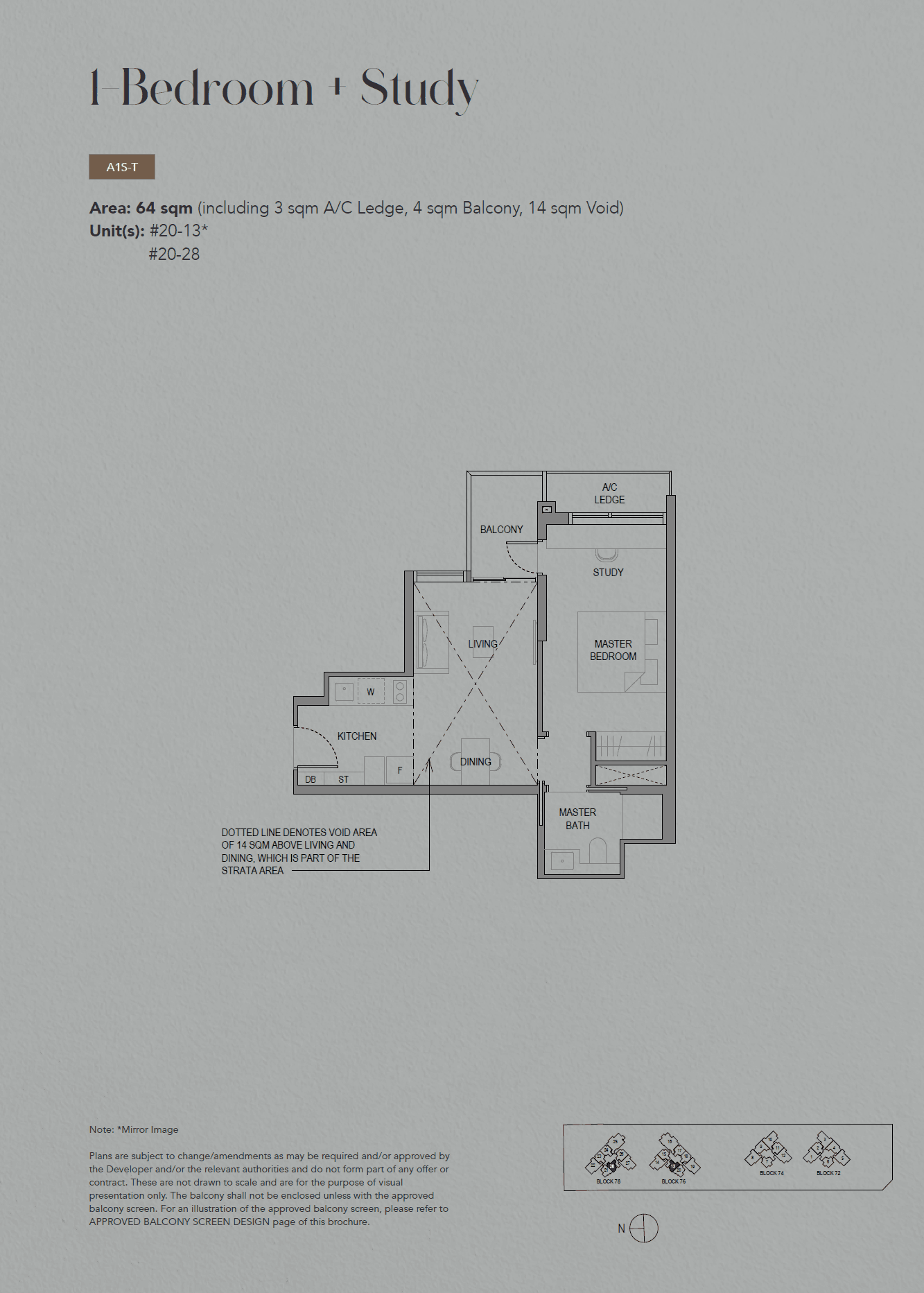SORA 水岸华庭 1 Bedroom + Study A1S-T