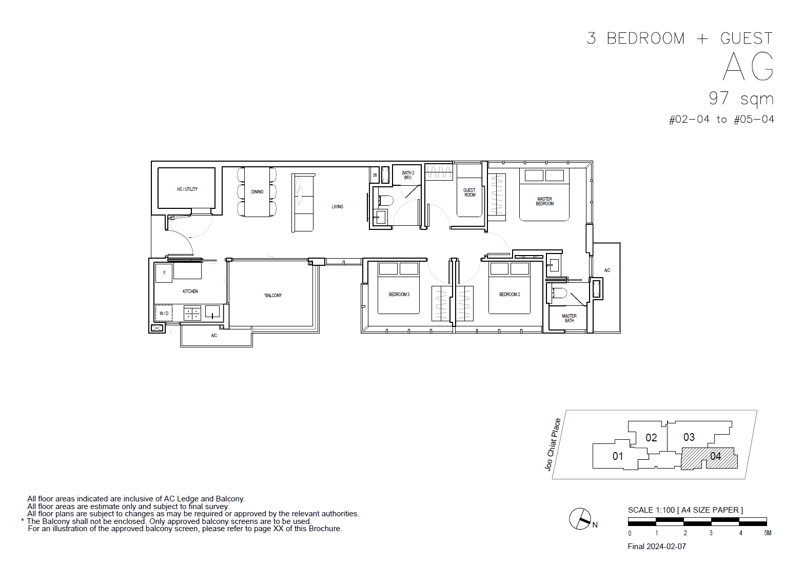 Straits at Joo Chiat 3 Bedroom + Guest 4 AG