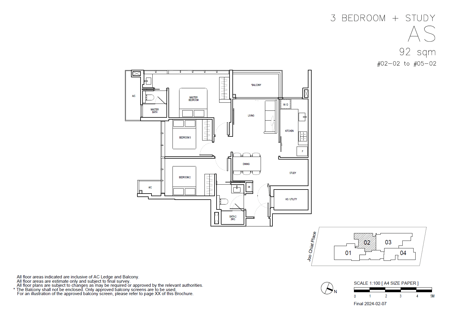 Straits at Joo Chiat 3 Bedroom + Study AS