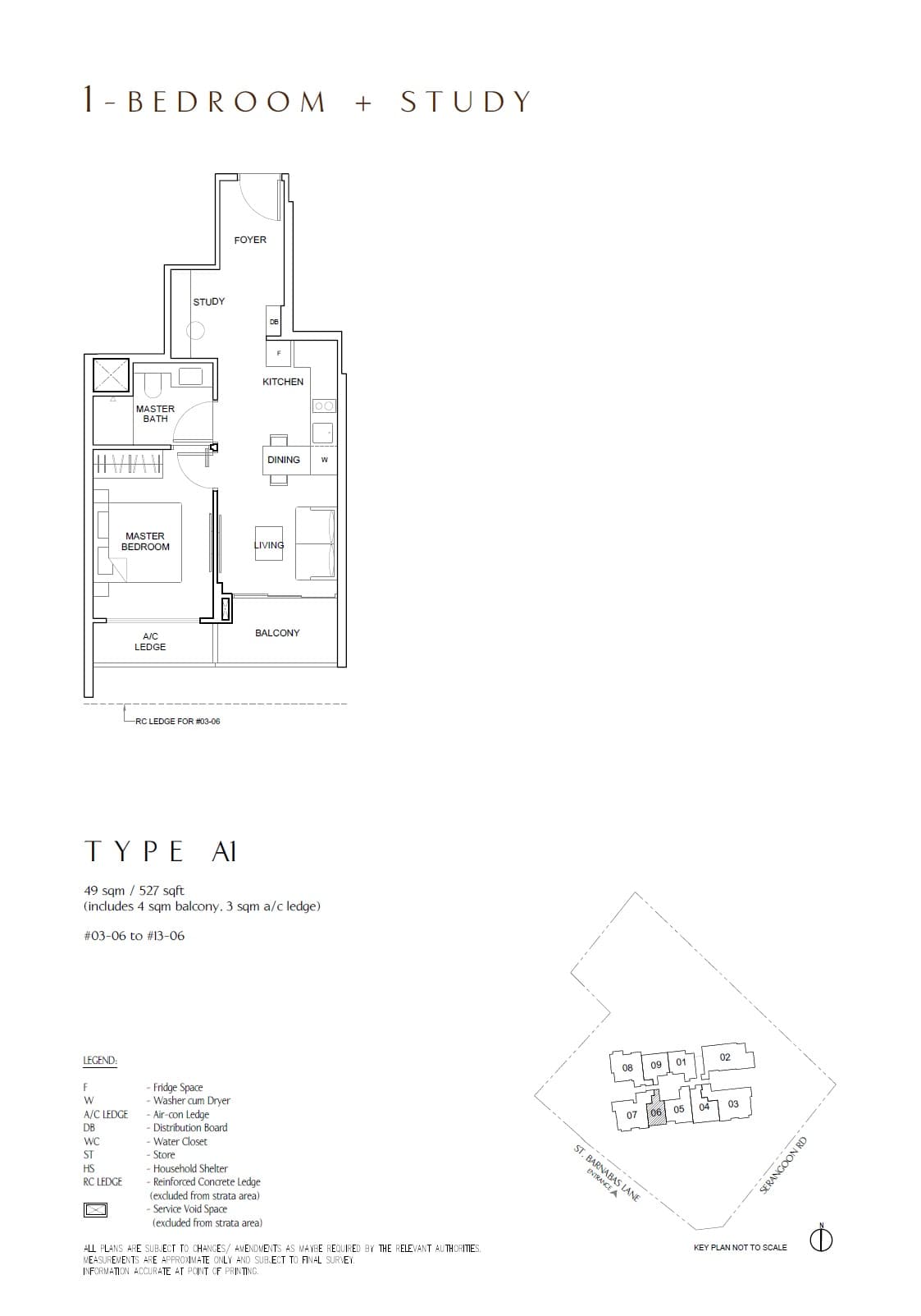 The Arcady at Boon Keng 1 Bedroom + Study A1