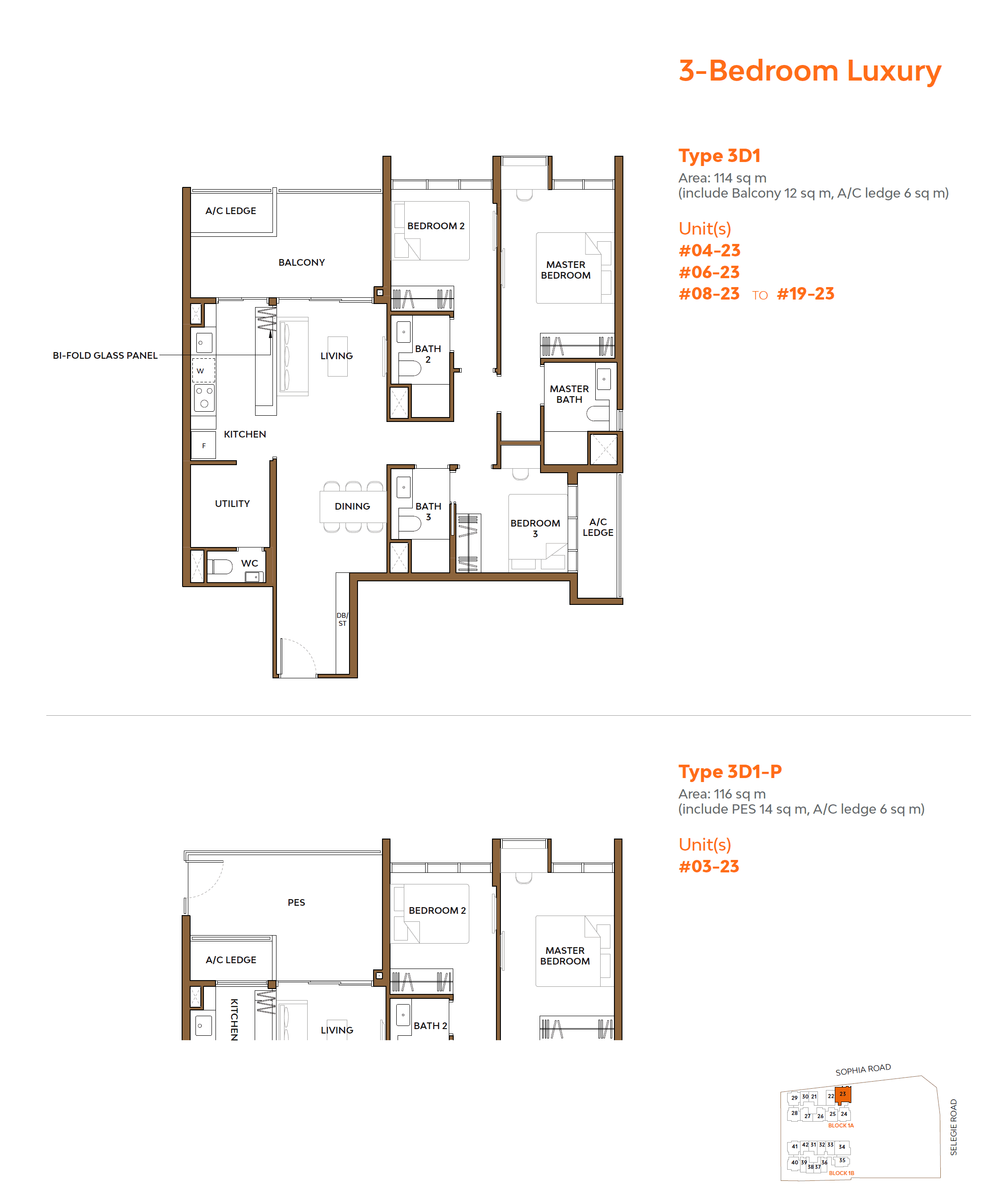 The Collective At One Sophia 3 Bed Luxury 3D1-P