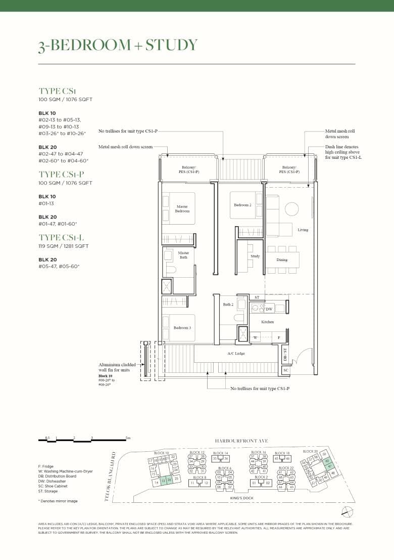 The Reef at King's Dock 3BR + S CS1