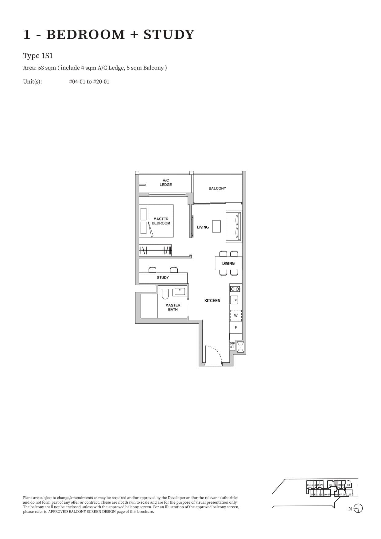 TMW Maxwell 1 Bedroom + Study 1S1