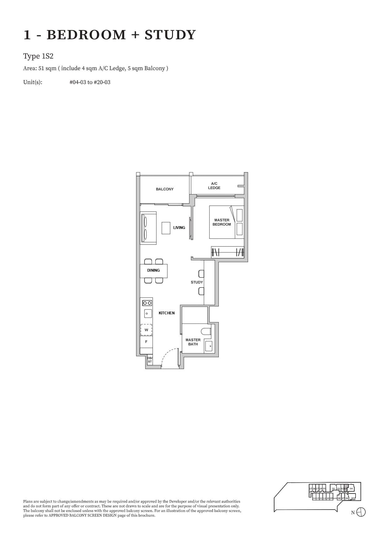 TMW Maxwell 1 Bedroom + Study 1S2