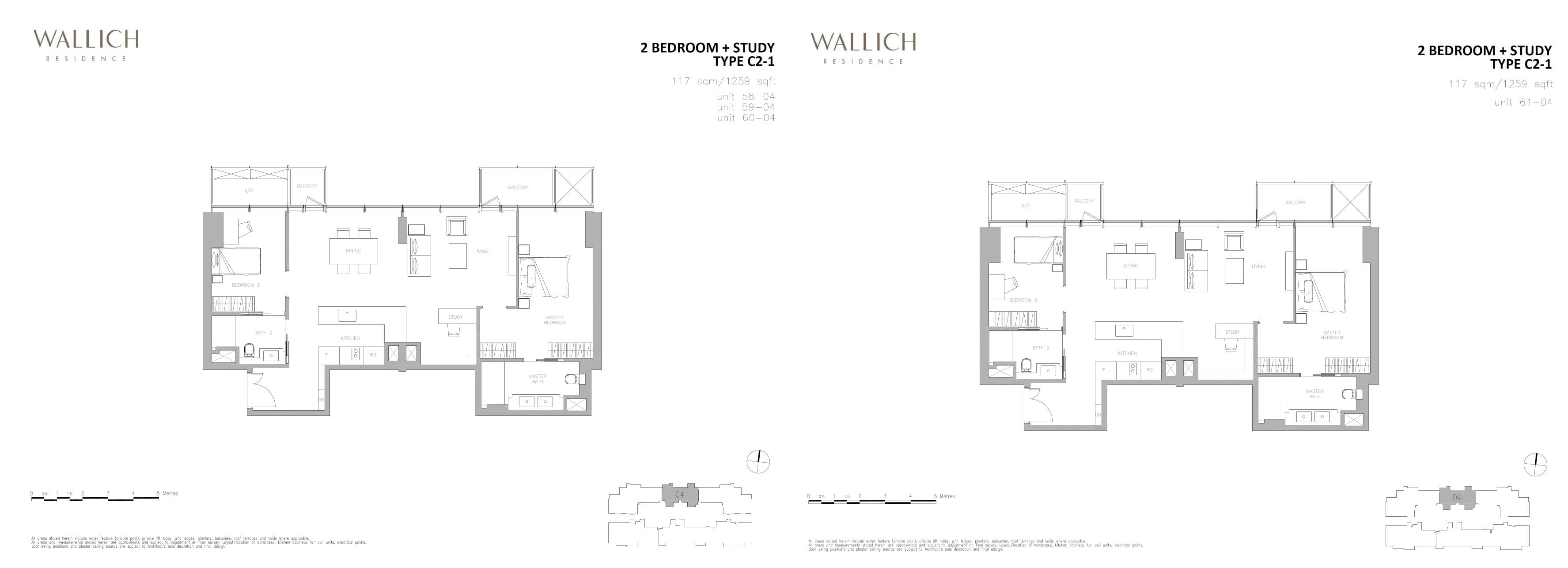 Wallich Residence 华利世家 2 BEDROOM + STUDY C2-1