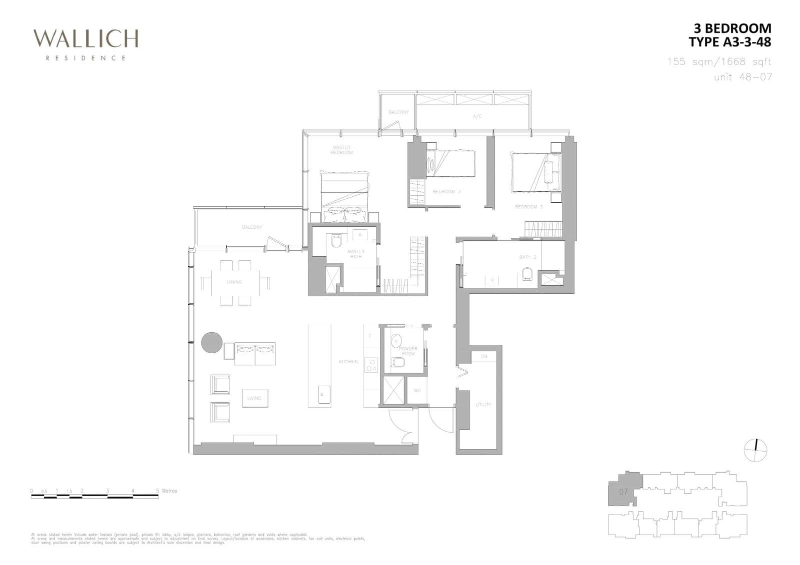 Wallich Residence 3 BEDROOM A3-3-48