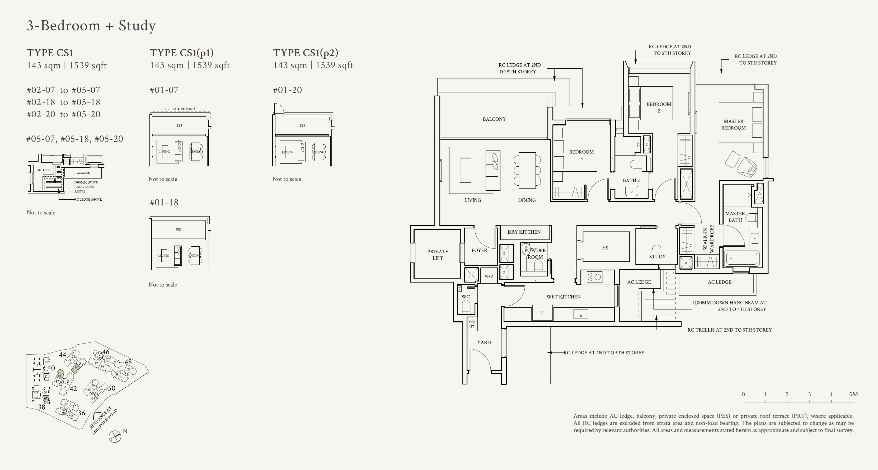 Watten House 华登嘉苑 3 Bedroom + Study CS1