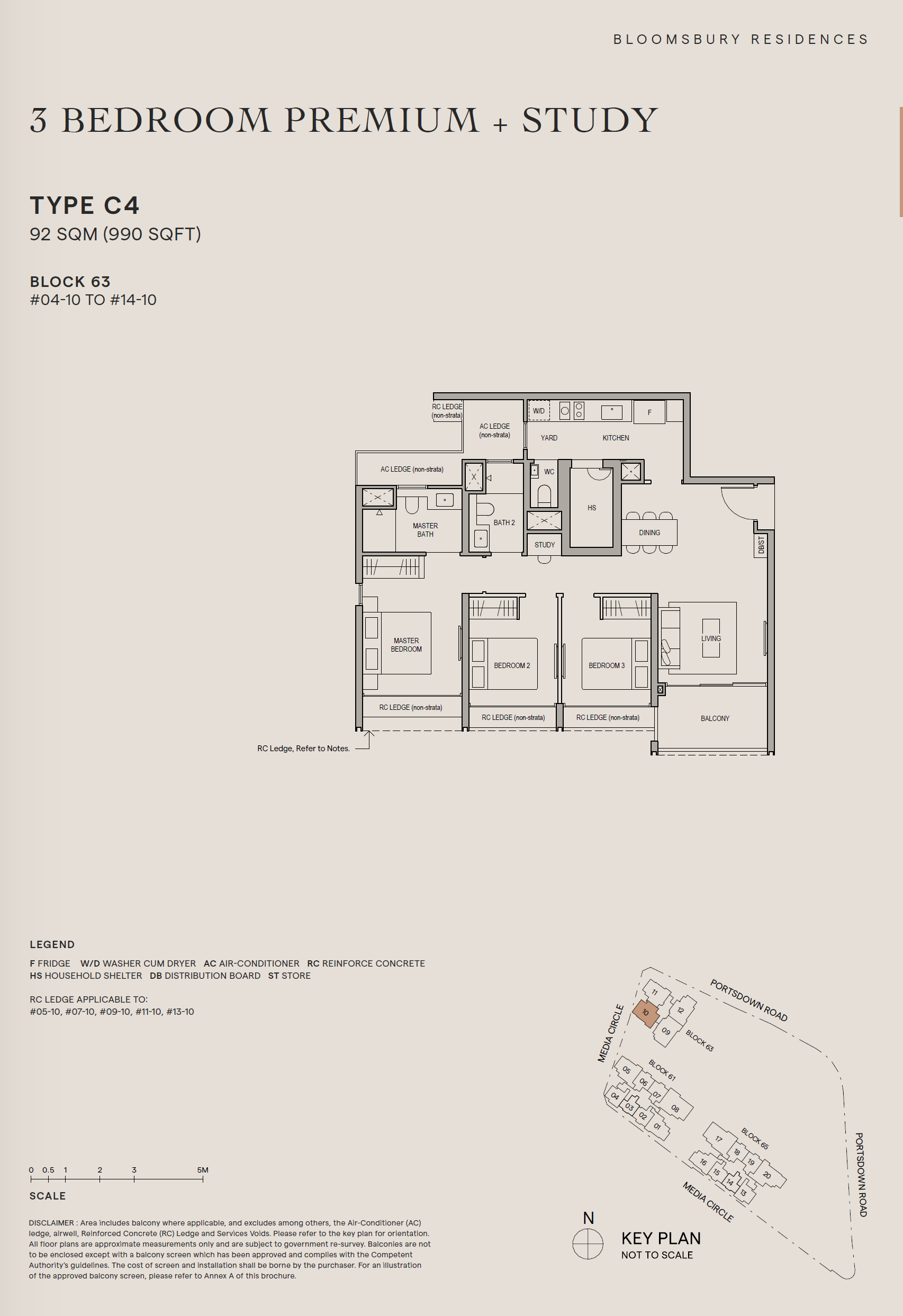 Bloomsbury Residences 3 Bedroom Premium + Study C4