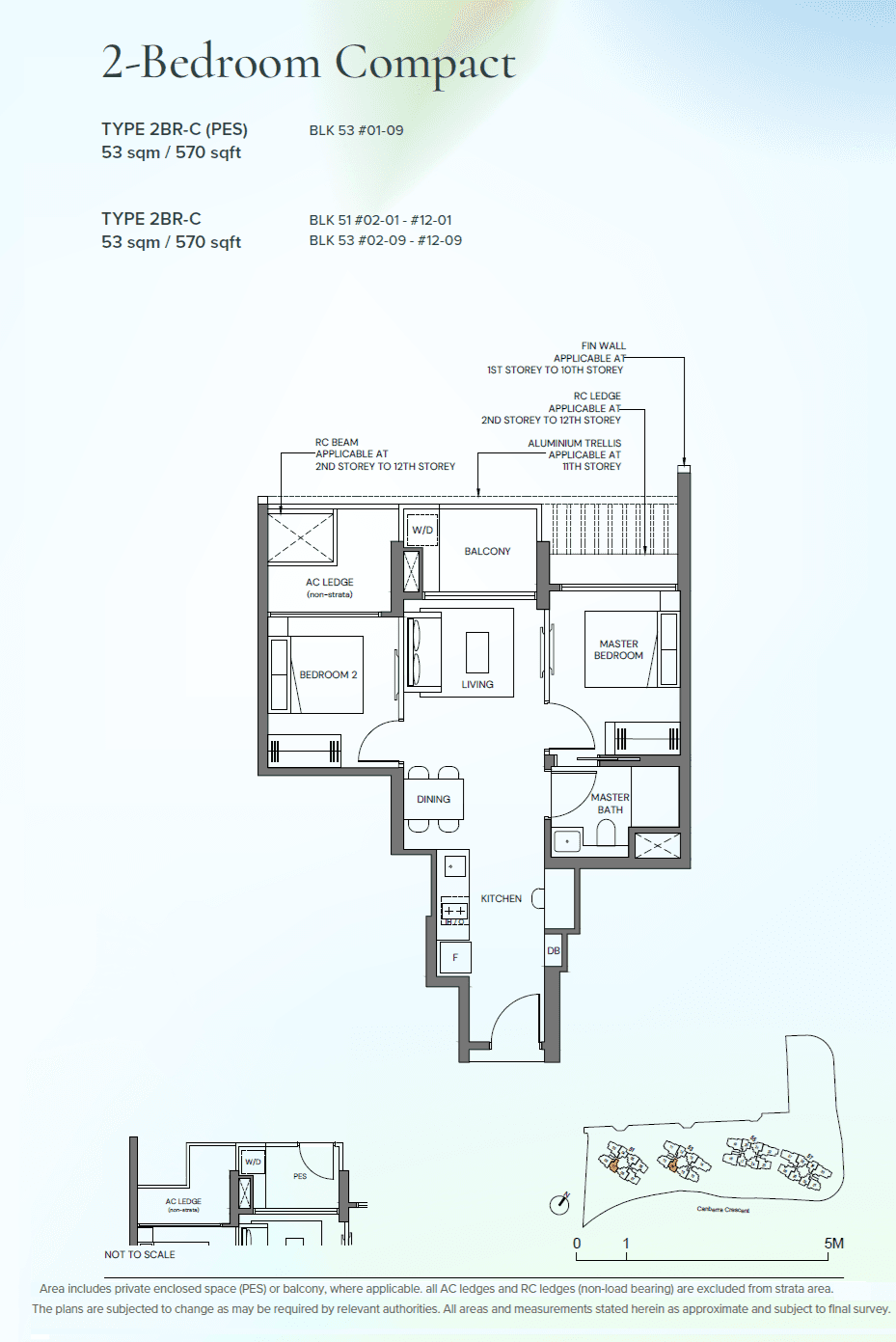 Canberra Crescent Residences 2 Bedroom Compact 2BR-C(PES)