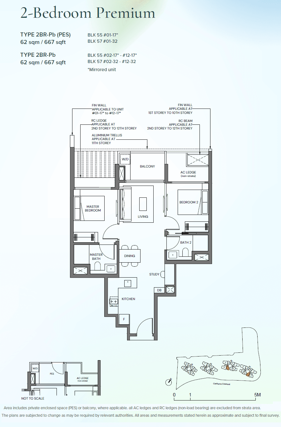 Canberra Crescent Residences 2 Bedroom Premium 2BR-Pb(PES)