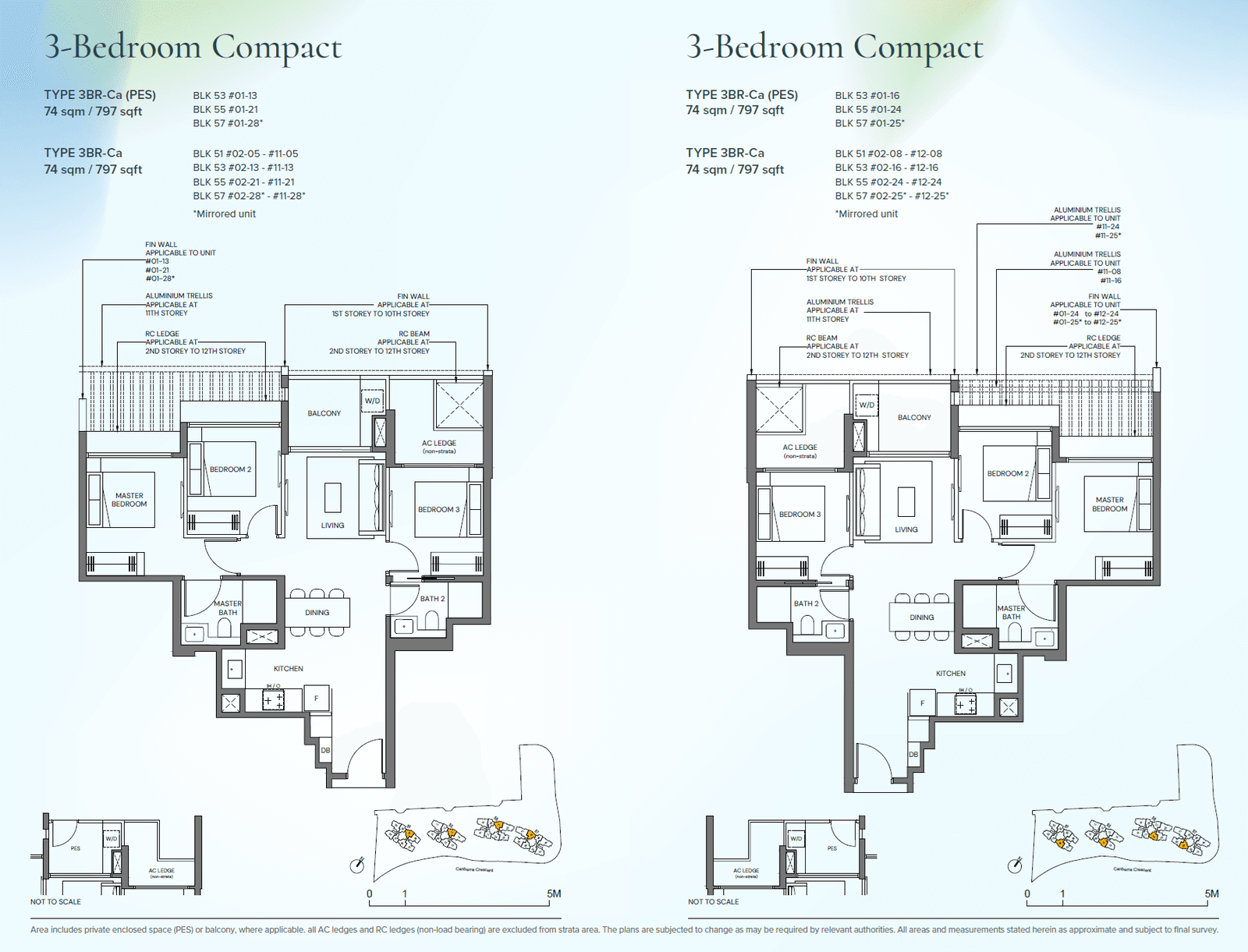Canberra Crescent Residences 3 Bedroom Compact 3BR-Ca(PES)