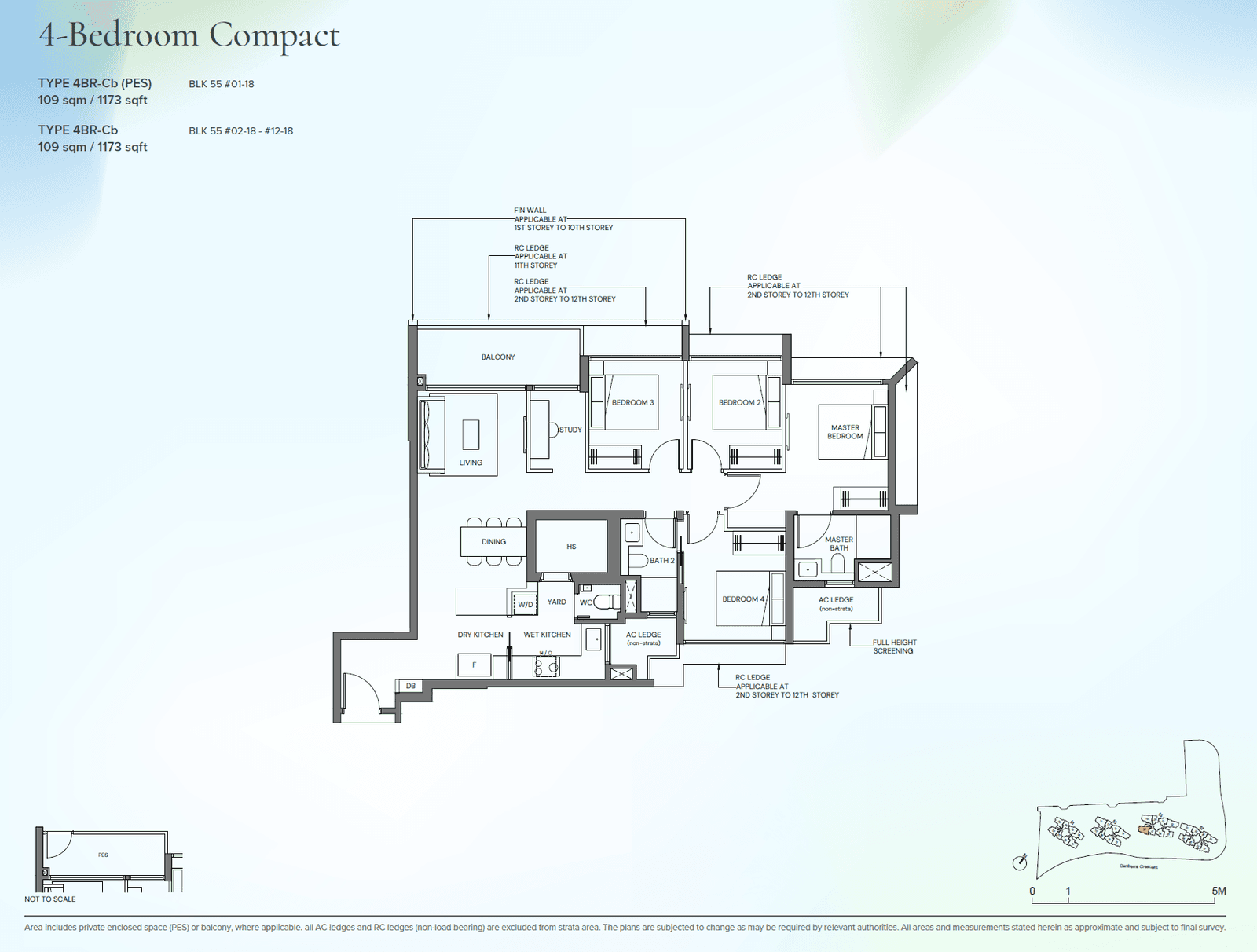 Canberra Crescent Residences 4 Bedroom Compact 4BR-Cb(PES)