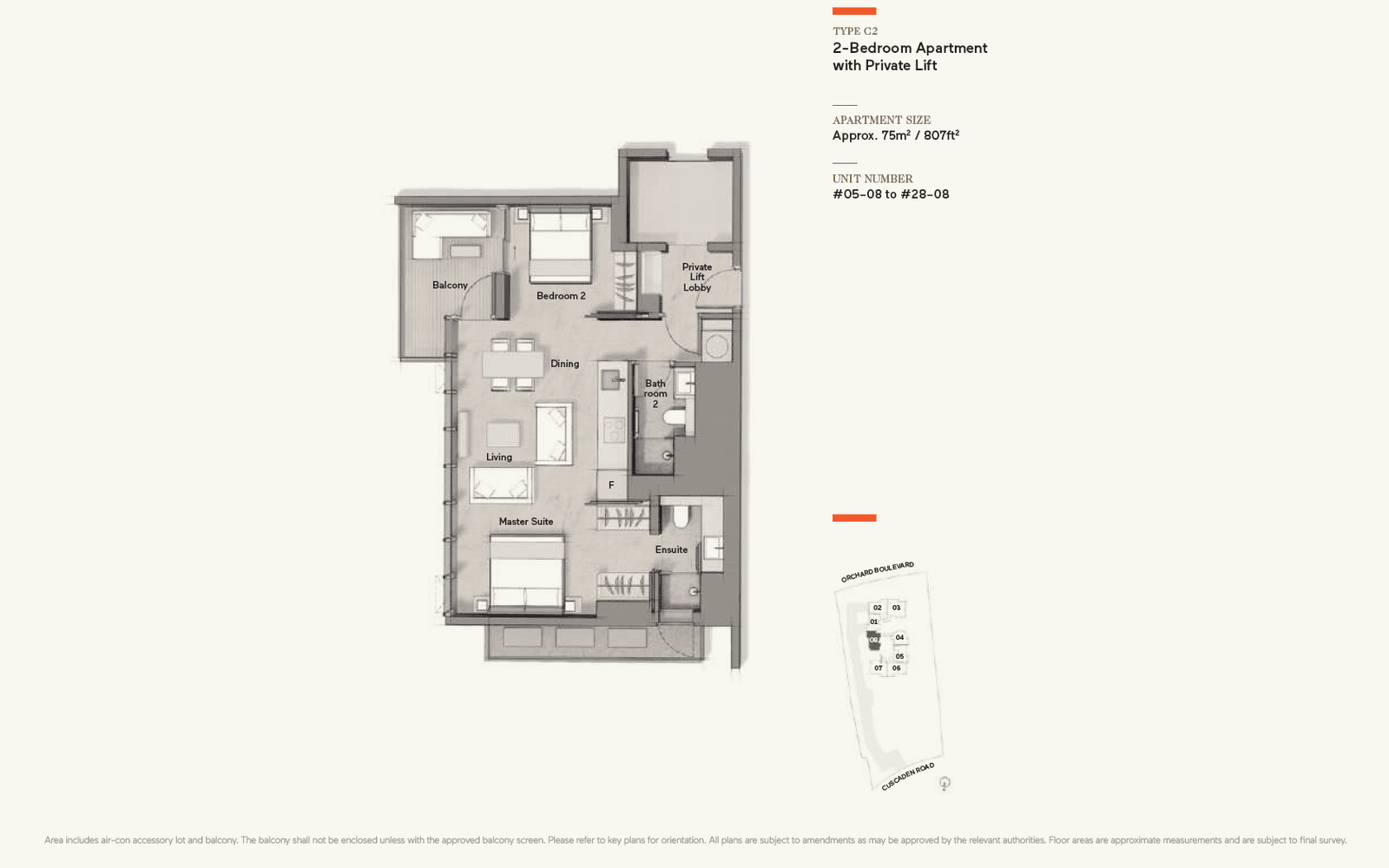 Cuscaden Reserve 2 Bedroom Apartment with Private Lift C2