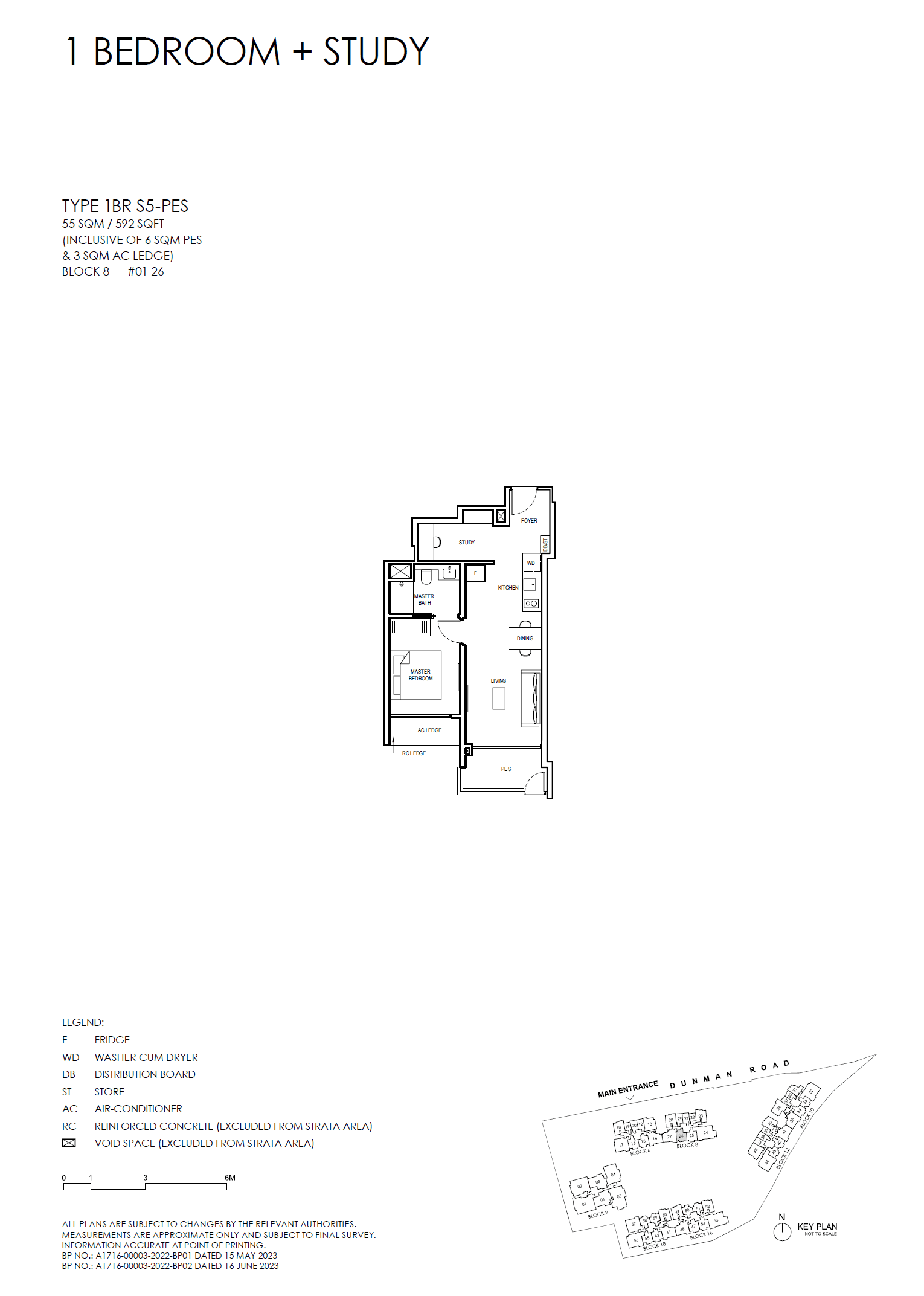 Grand Dunman 1 BEDROOM + STUDY (LUXURY) 1BR S5-PES