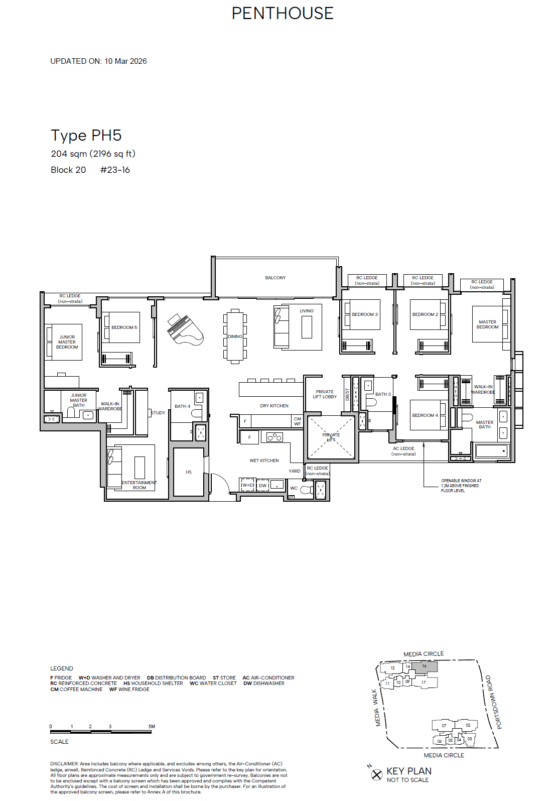 Hudson Place Residences 6BR + Entertainment rm + pte lift PH5