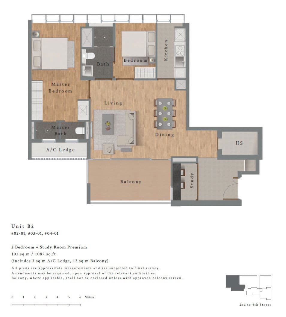 IKIGAI 2 Bedroom + Study Premium B2